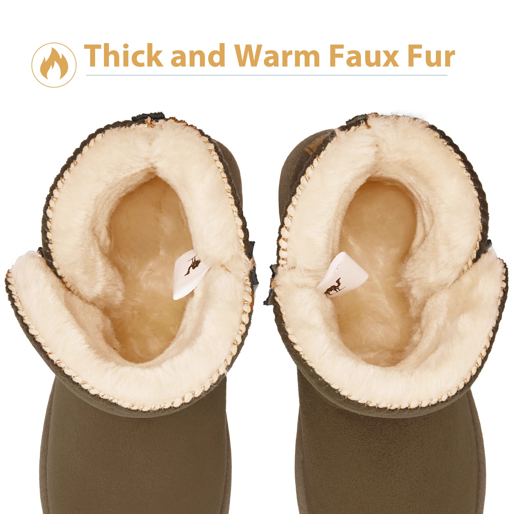 CAMEL CROWN Women's Winter Snow Boots - Waterproof Foldable Mid-Calf Boots with Fur Lining & Side Zipper | Warm Slip-Resistant Outdoor Boots for Snowy Weather, Hiking & Casual Wear