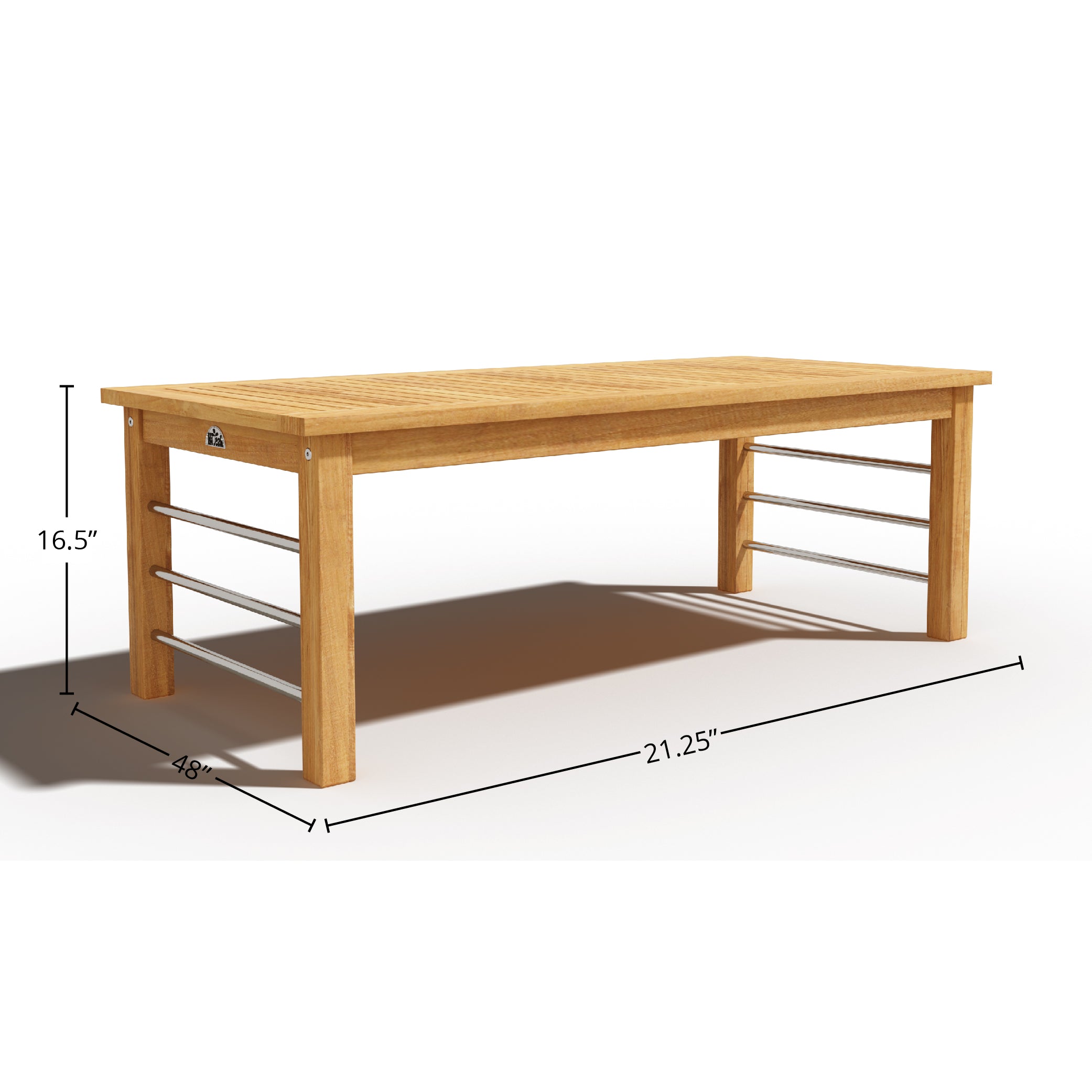 Premium Leon Rectangular Teak Outdoor Coffee Table - Weather-Resistant Patio Furniture for Garden, Poolside & Backyard Relaxation