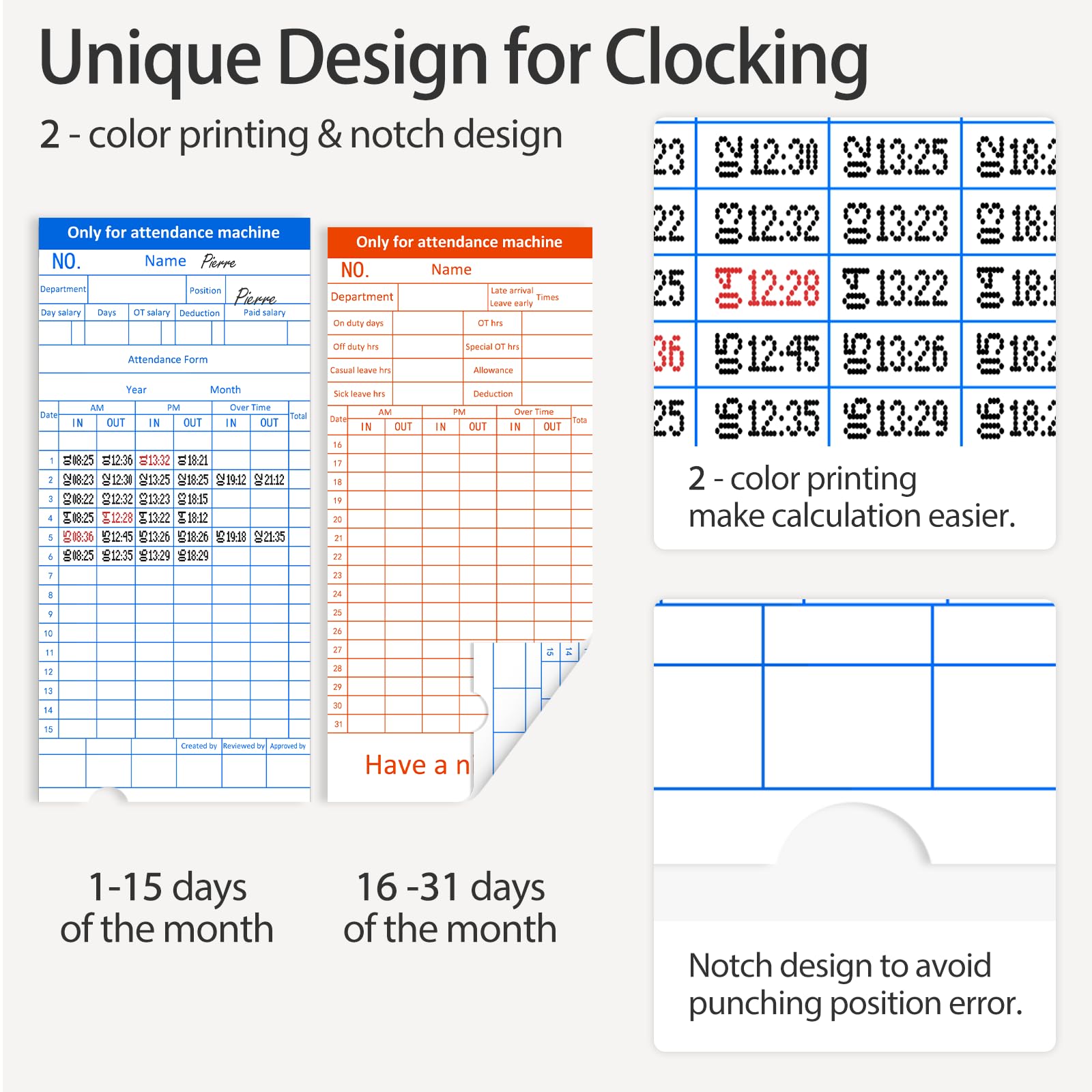 Employee Time Clock for Small Business - Auto-Align Punch Card Machine with 100 Time Cards, 2 Ink Ribbons & 4 Racks (Military/24-Hour Format) - Perfect for Shift Tracking, Payroll Management & Office Time Attendance Systems