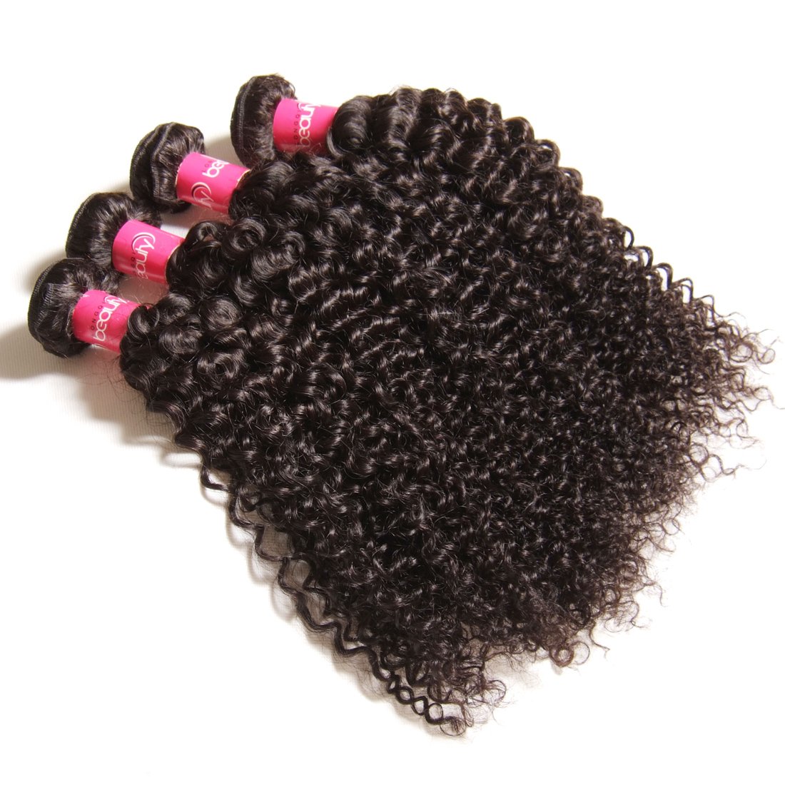 Klaiyi Brazilian Curly Hair Extensions 3 Bundles - 9A Grade Virgin Human Hair Weave (12/14/16 Inch) 95-100g per Bundle - Natural Black Color for Styling, Volume & Length - Perfect for Daily Wear, Parties & Special Occasions