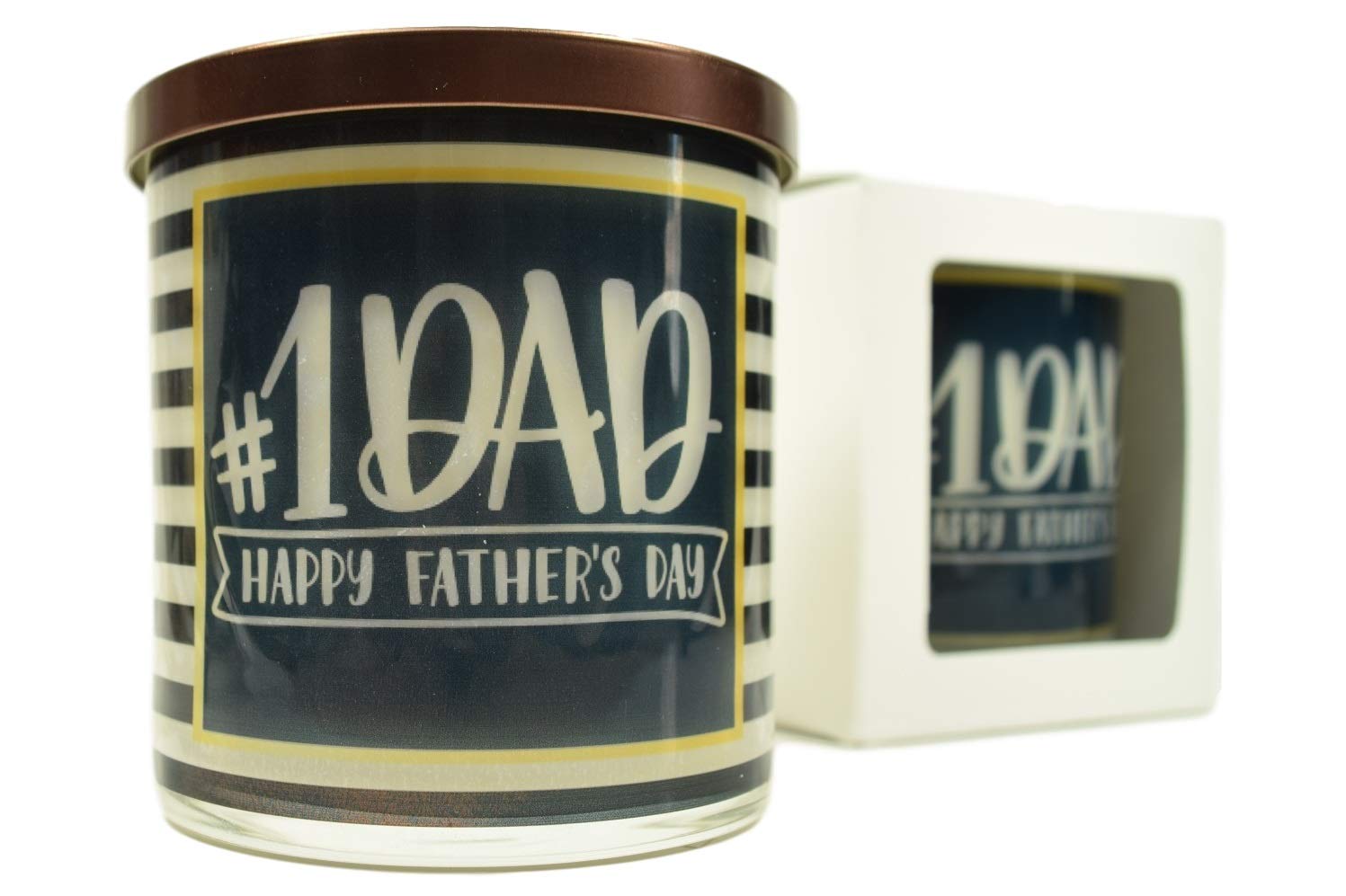 #1 Dad Soy Candle - 12oz Natural Scented Candle in Glass Jar | Father's Day Gift for Dad, Husband, Grandpa | Perfect for Home Office, Man Cave & Relaxation Gifts