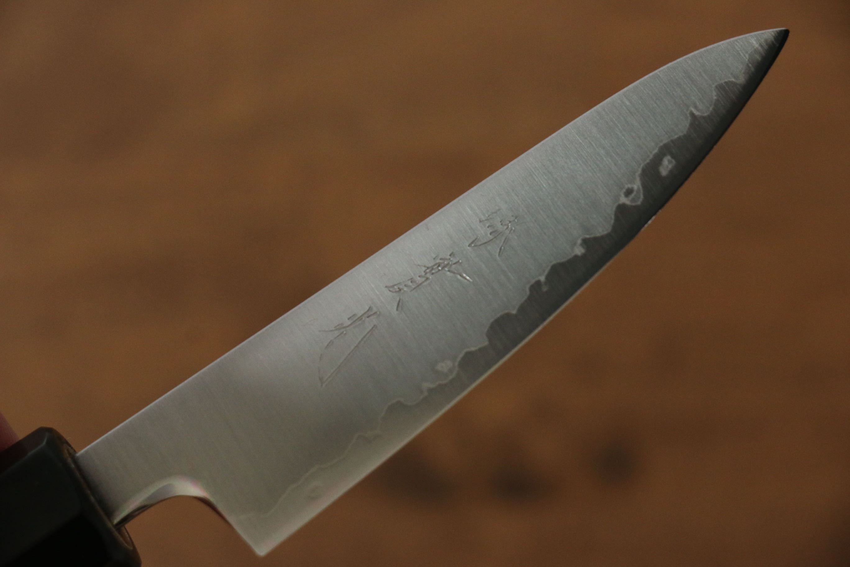 Premium Jikko SG2 Petty Utility Knife 80mm - Japanese Magnolia Wood Handle - Perfect for Slicing Fruits, Vegetables & Small Ingredients in Home Kitchen & Professional Cooking