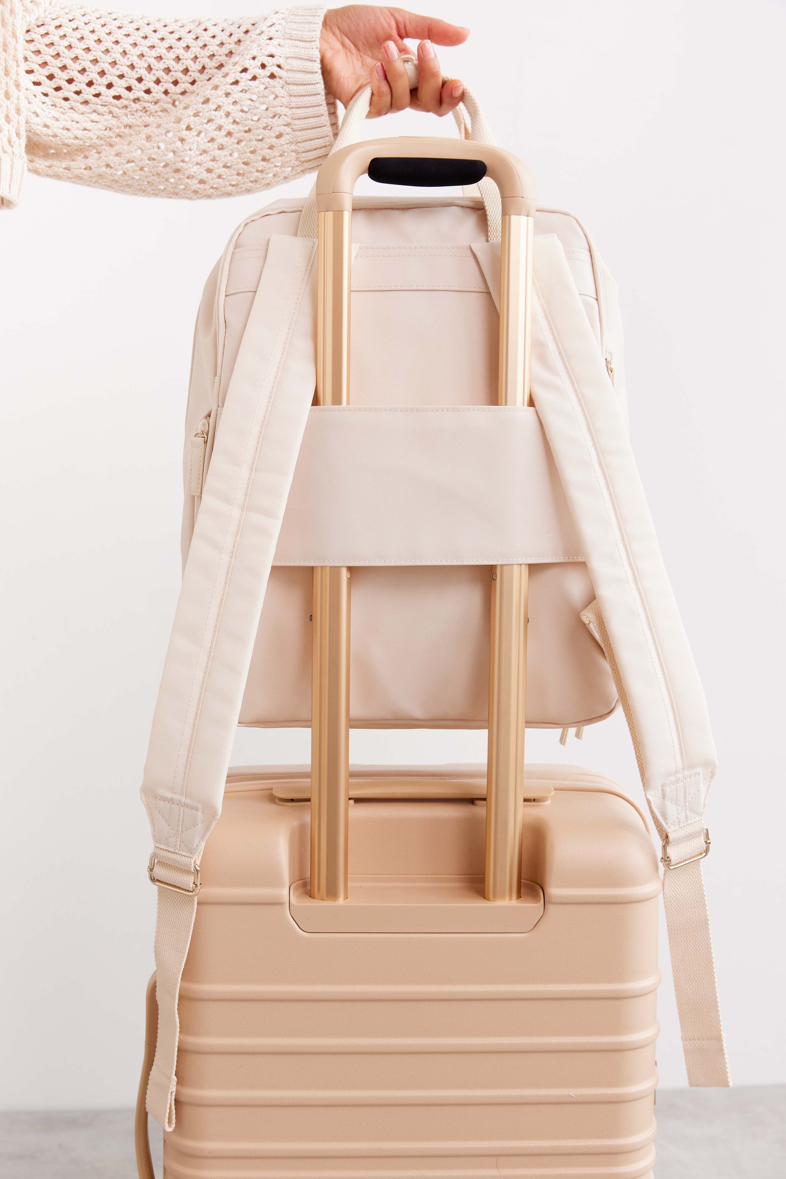 Expandable Travel Backpack in Beige - Lightweight Waterproof Hiking Daypack for Men & Women - Perfect for Camping, Commuting & Air Travel