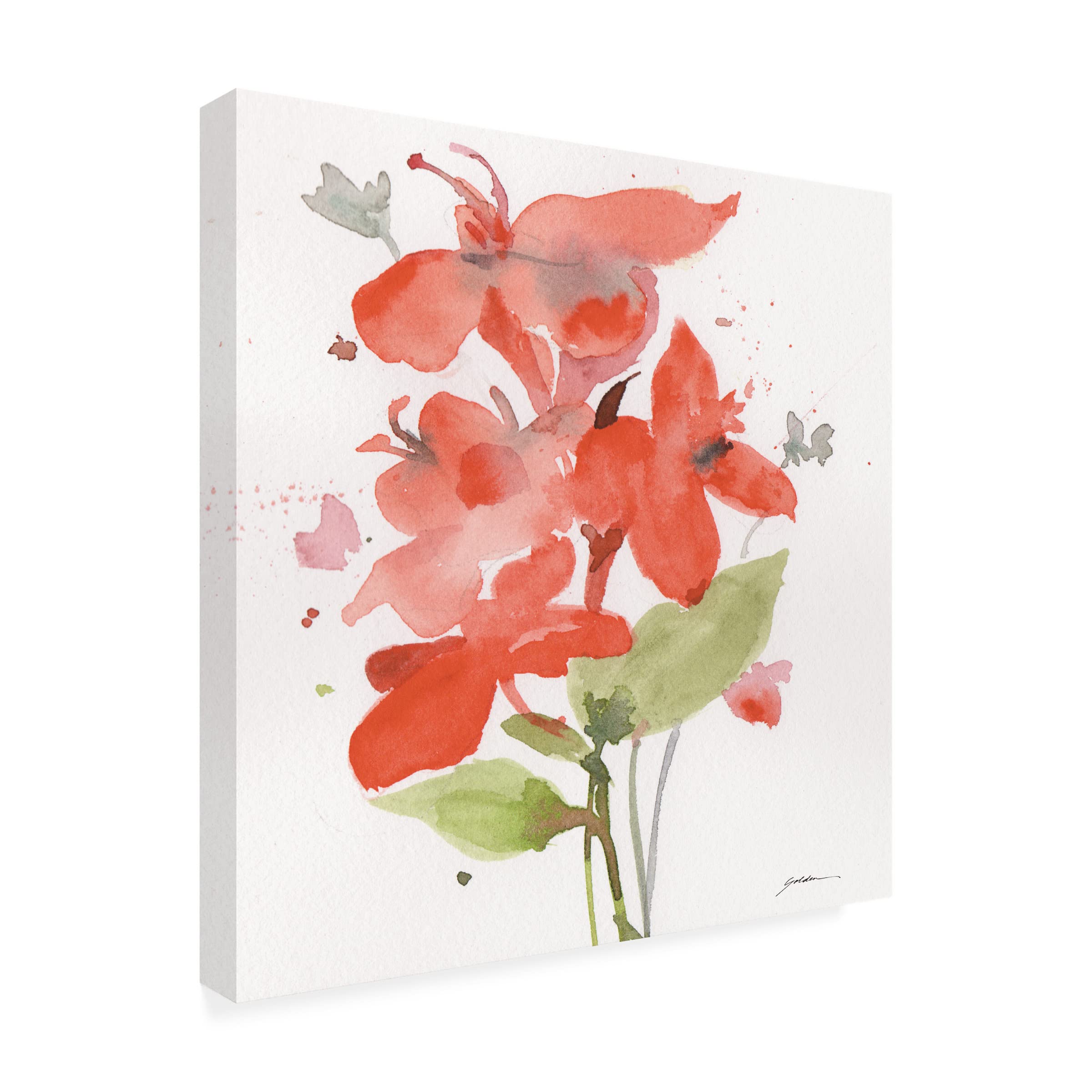 Trademark Fine Art 'Canna, After Georgia' Canvas Wall Art Print by Sheila Golden - Vibrant Floral Painting for Living Room, Bedroom & Office Decor