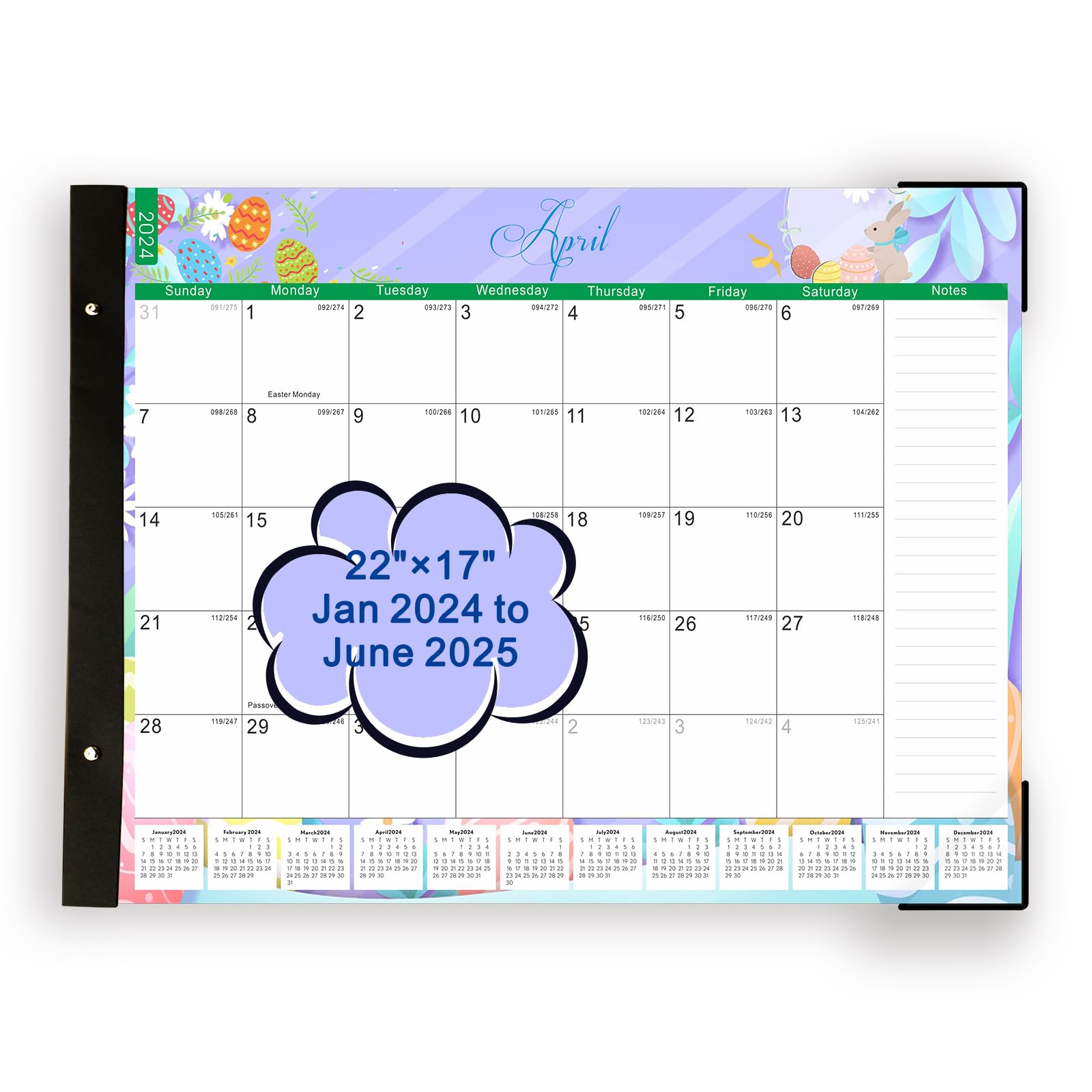 2024-2025 Large 18-Month Desk Calendar Planner (22