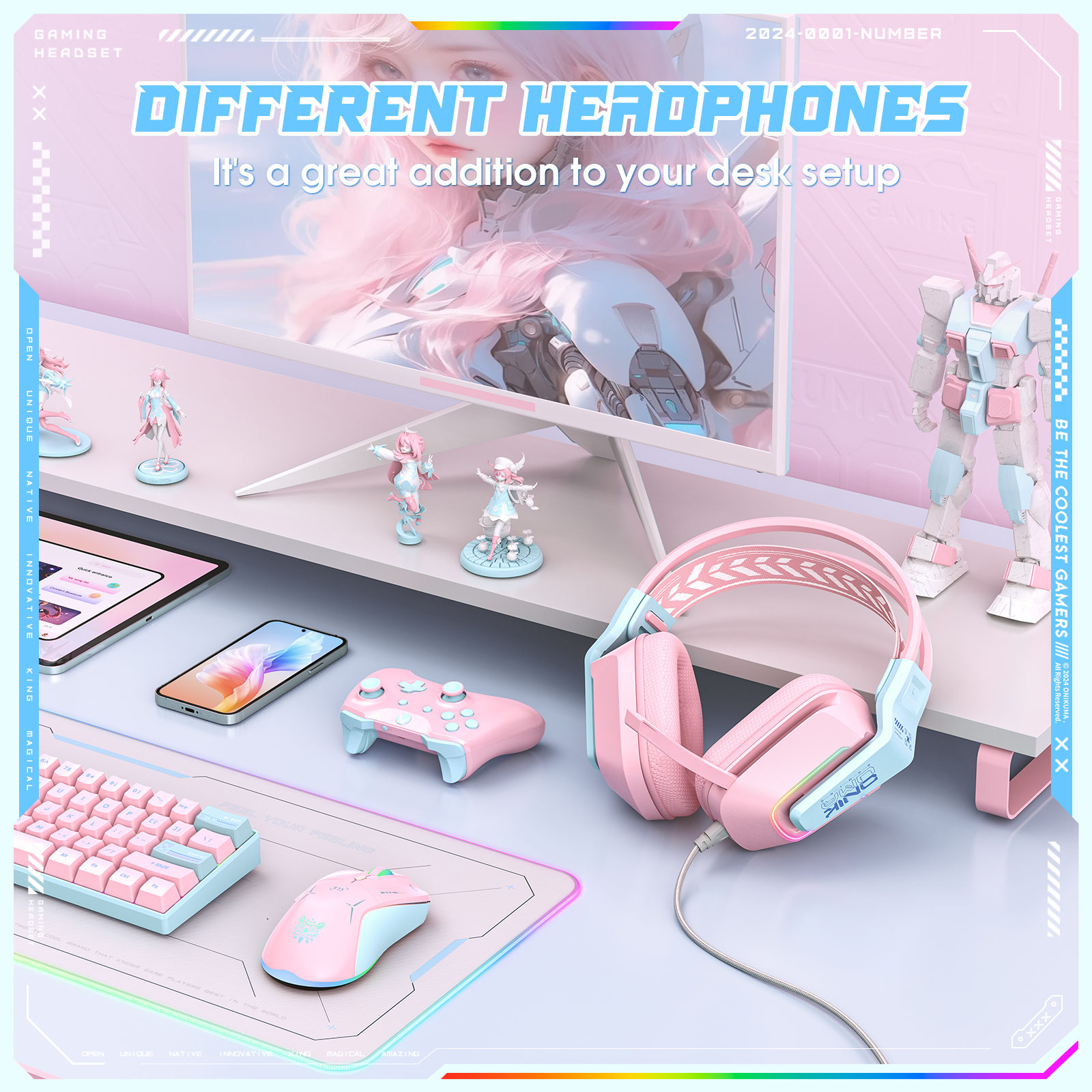ONIKUMA X13 RGB Gaming Headset with 50mm Drivers & 120° Adjustable Mic - Noise Cancelling Over-Ear Headphones for PC, PS4, Xbox, Switch (Multiple Color Options) - Perfect for Gaming, Streaming & Online Classes