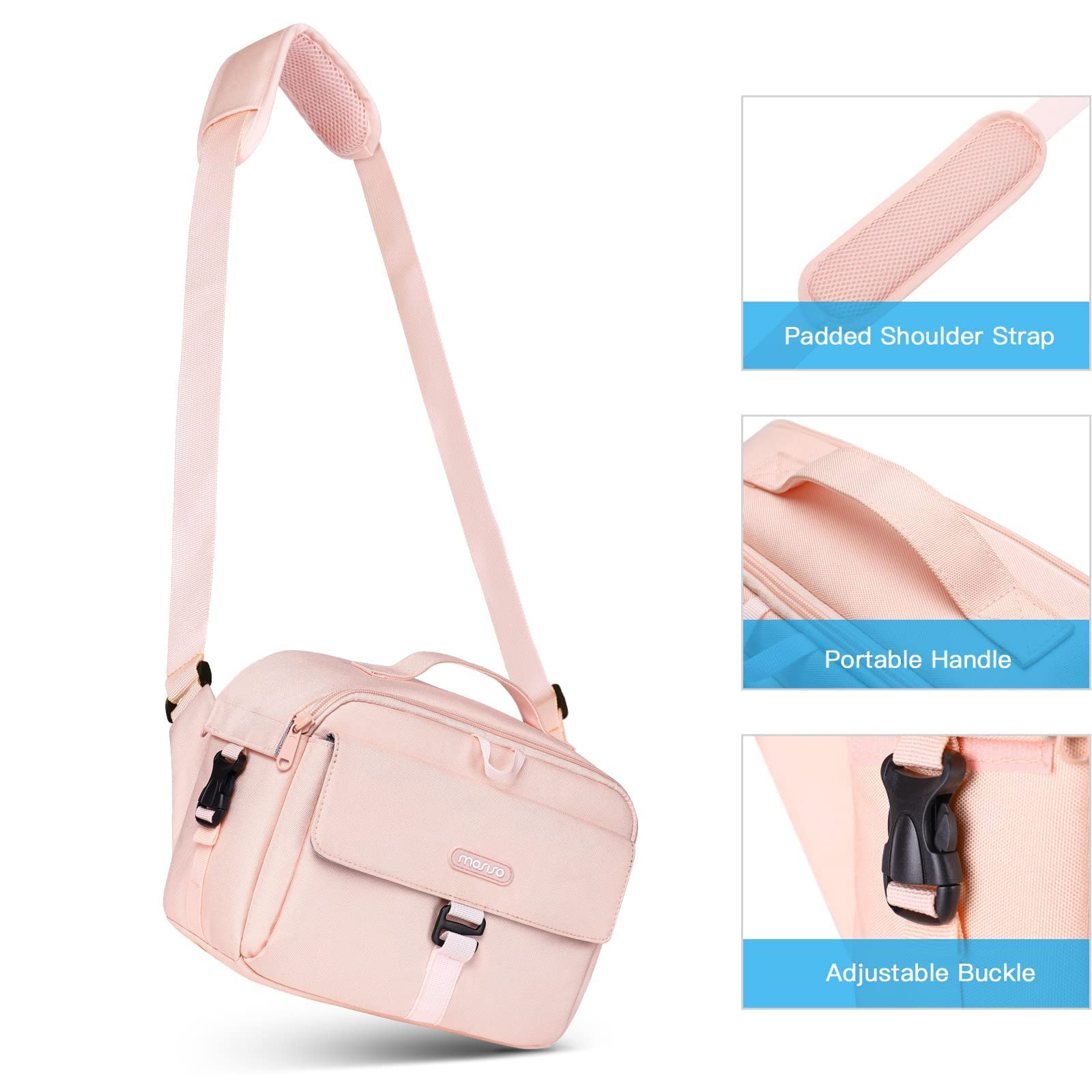 MOSISO Waterproof DSLR Camera Backpack 15-16 Inch - Hardshell Case & Crossbody Messenger Bag for Canon Nikon Sony Mirrorless/SLR Cameras (Pink) - Perfect for Travel, Photography & Outdoor Adventures