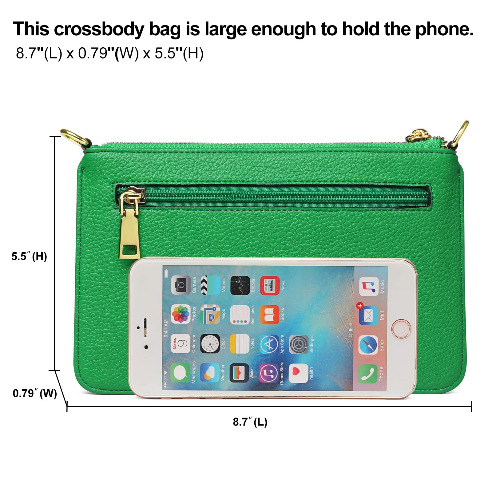 SENDEFN Genuine Leather Wristlet Clutch Purse for Women - RFID Blocking Crossbody Shoulder Bag with Multiple Card Slots | Perfect for Everyday Use, Travel, and Night Out