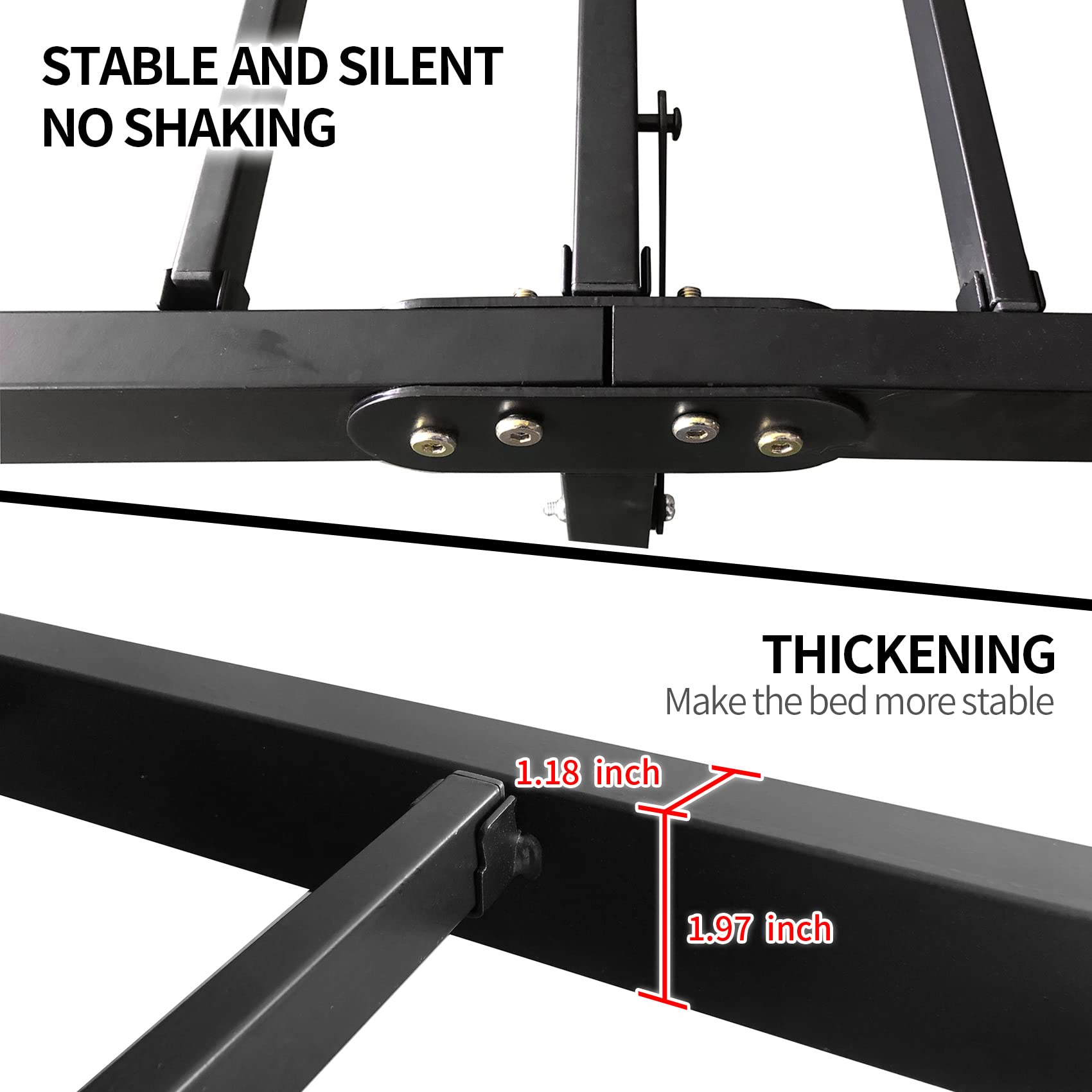UNICOO Heavy Duty Metal Platform Bed Frame - Full Size, Steel Slat Support, Anti-Slip, Noise Free, Easy Assembly, No Box Spring Needed - Perfect for Modern Bedrooms, Guest Rooms & Dormitories