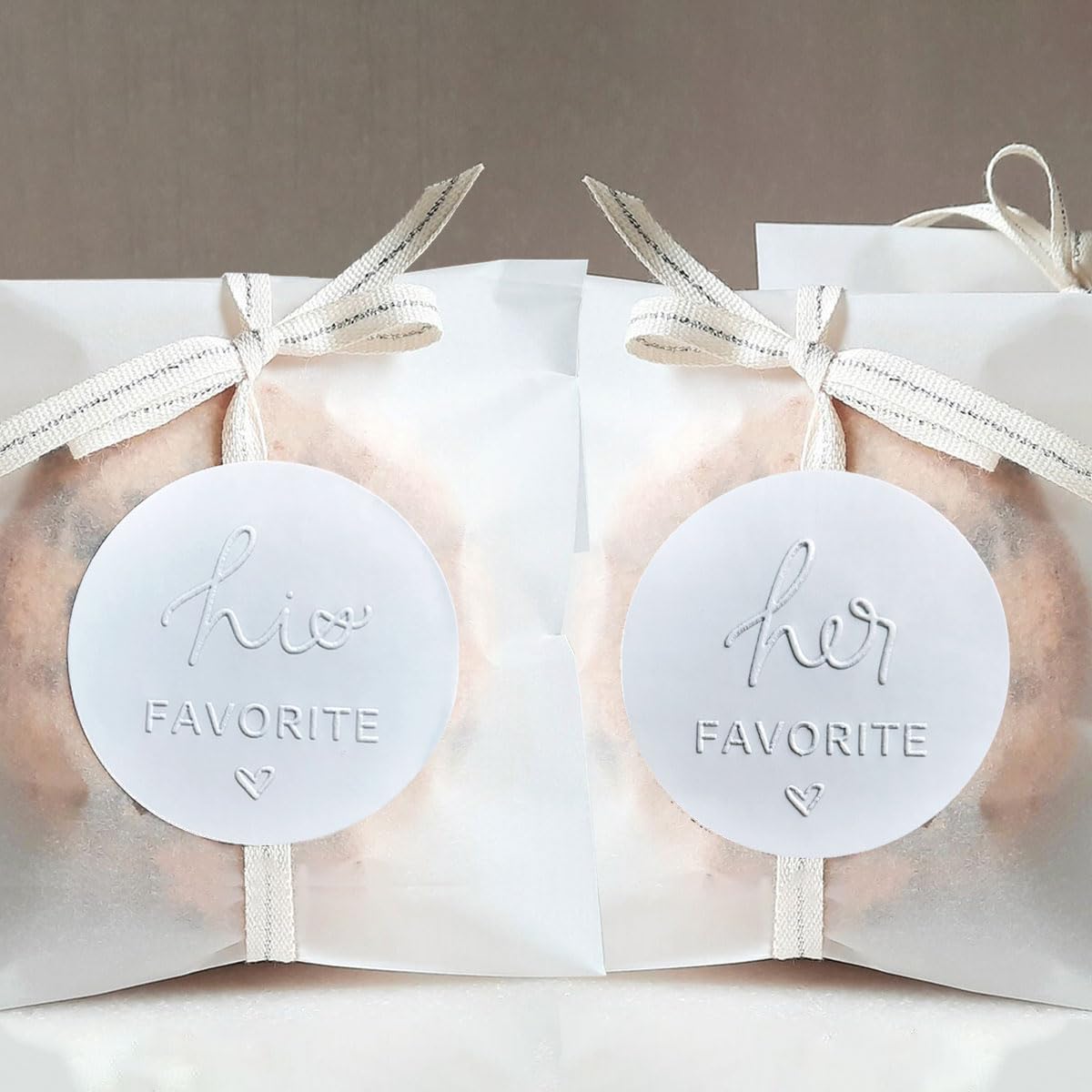60pcs His & Her Wedding Favor Stickers - Premium Embossed Candy Bag Seals for Bridal Showers, Receptions & Party Decorations (60 His + 60 Her) - Perfect for DIY Wedding Favors, Candy Wraps & Gift Packaging