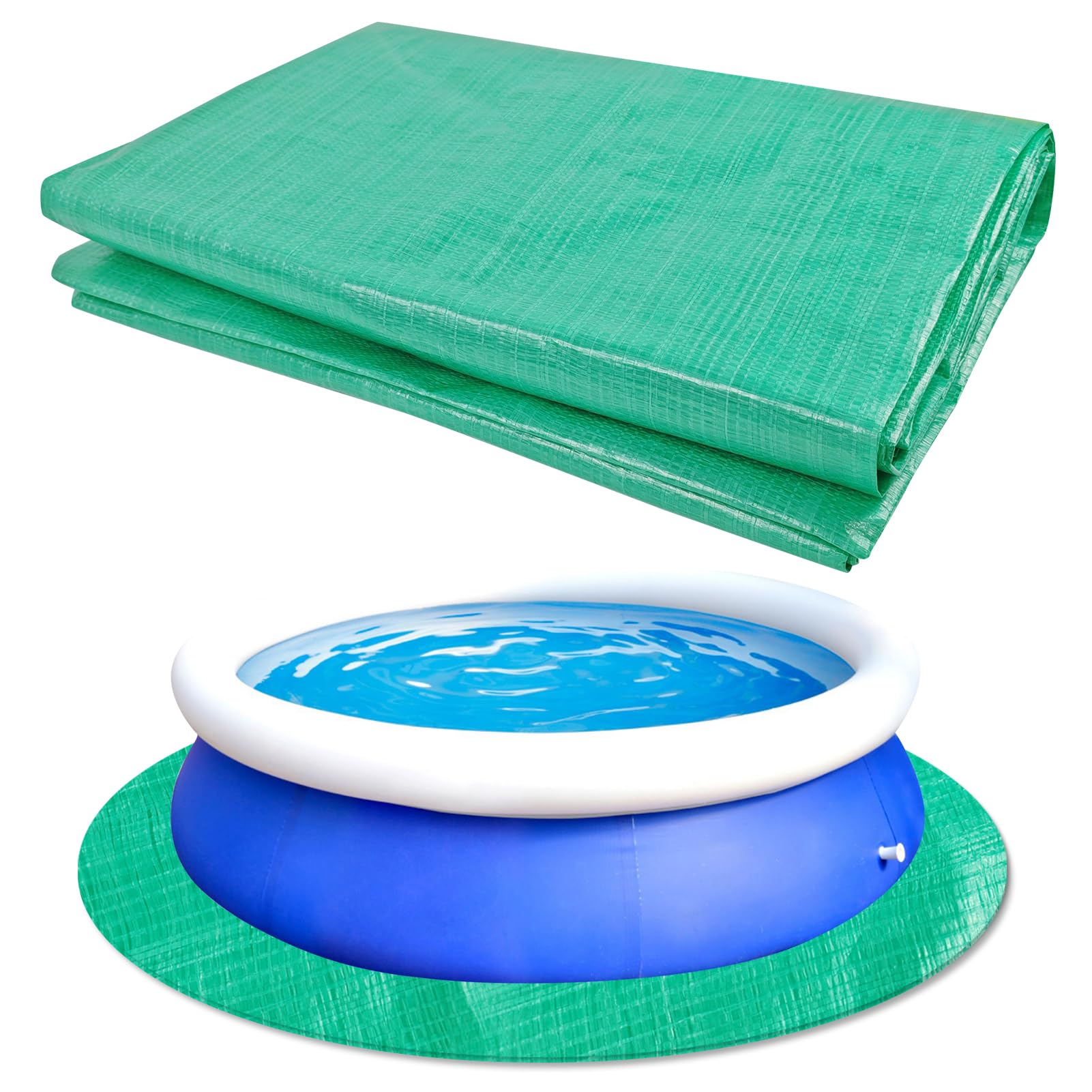 12 Ft Heavy Duty Round Swimming Pool Ground Cloth - Durable Above Ground Pool Liner Pad & Protector Mat for Inground/Above Ground Pools - Perfect for Backyard, Lawn Protection & Summer Pool Parties