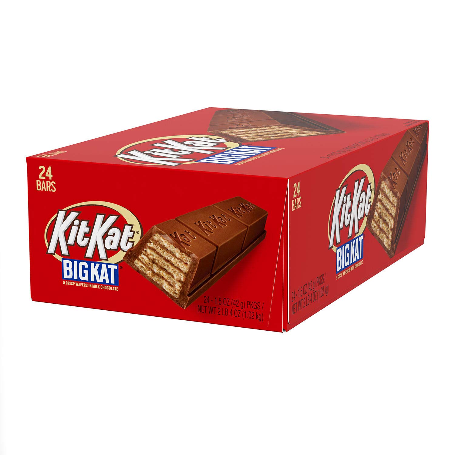 Kit Kat Big Kat Milk Chocolate Bars - 5 Crisp Wafers in Each 1.5oz Bar (24 Count) - Perfect for Office Snacks, Party Favors & Halloween Treats
