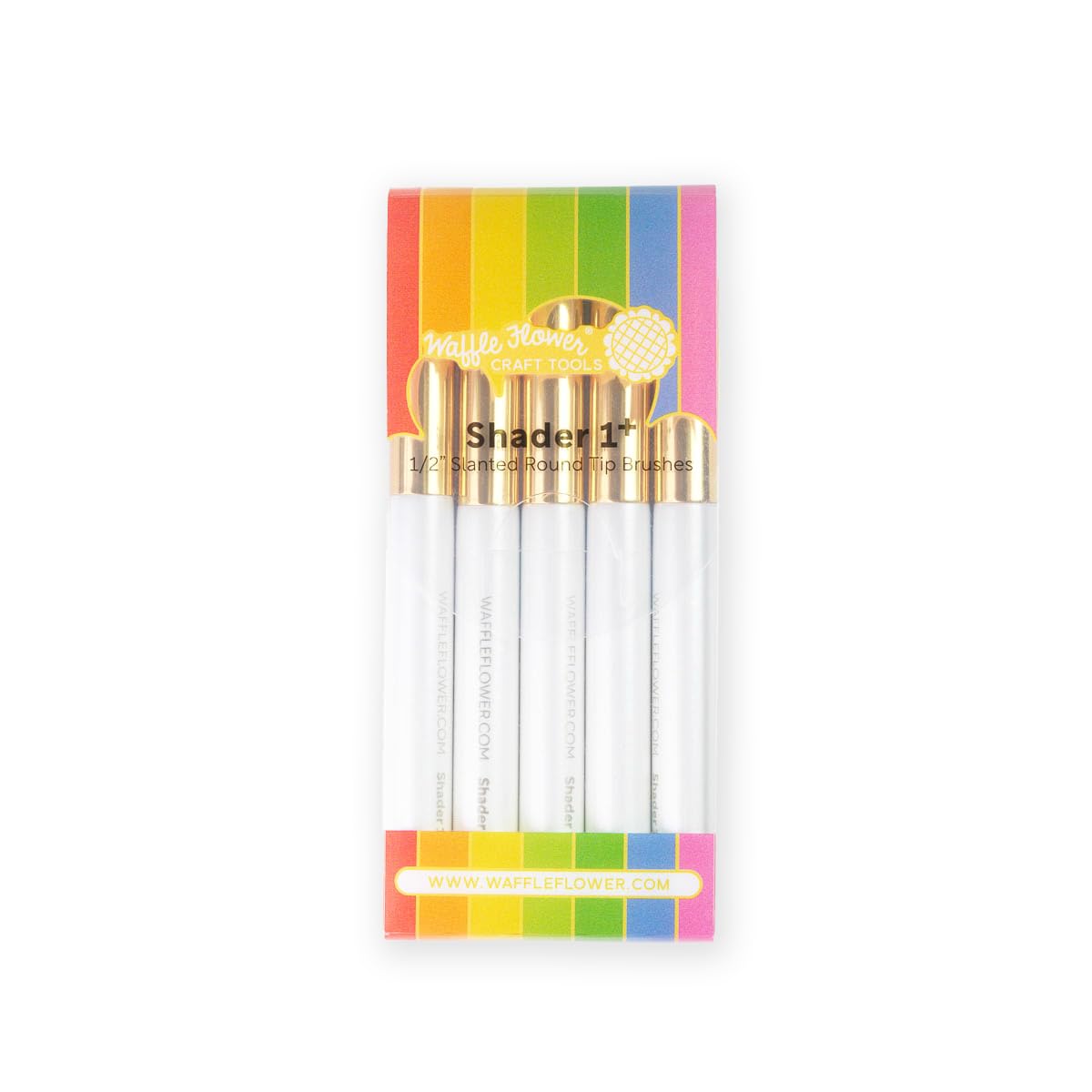Waffle Flower Shader Brush Set - 5 Pack for Watercolor, Acrylic & Oil Painting - Perfect for Artists, Beginners & DIY Craft Projects