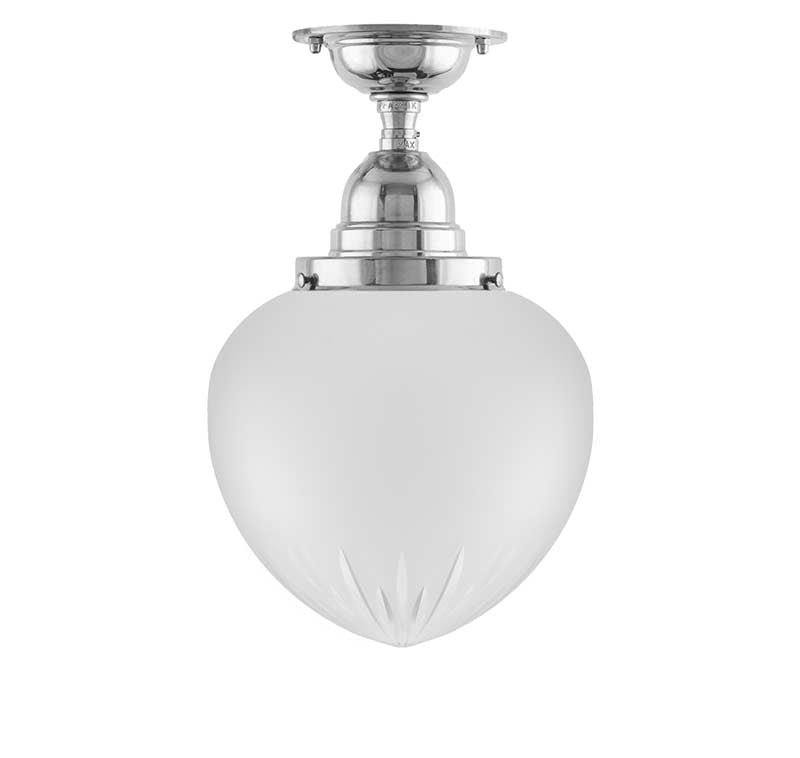 Byström 100 Nickel-Plated Matte Drop Ceiling Light - Bathroom & Bedroom Lighting Fixture for Modern Home Decor