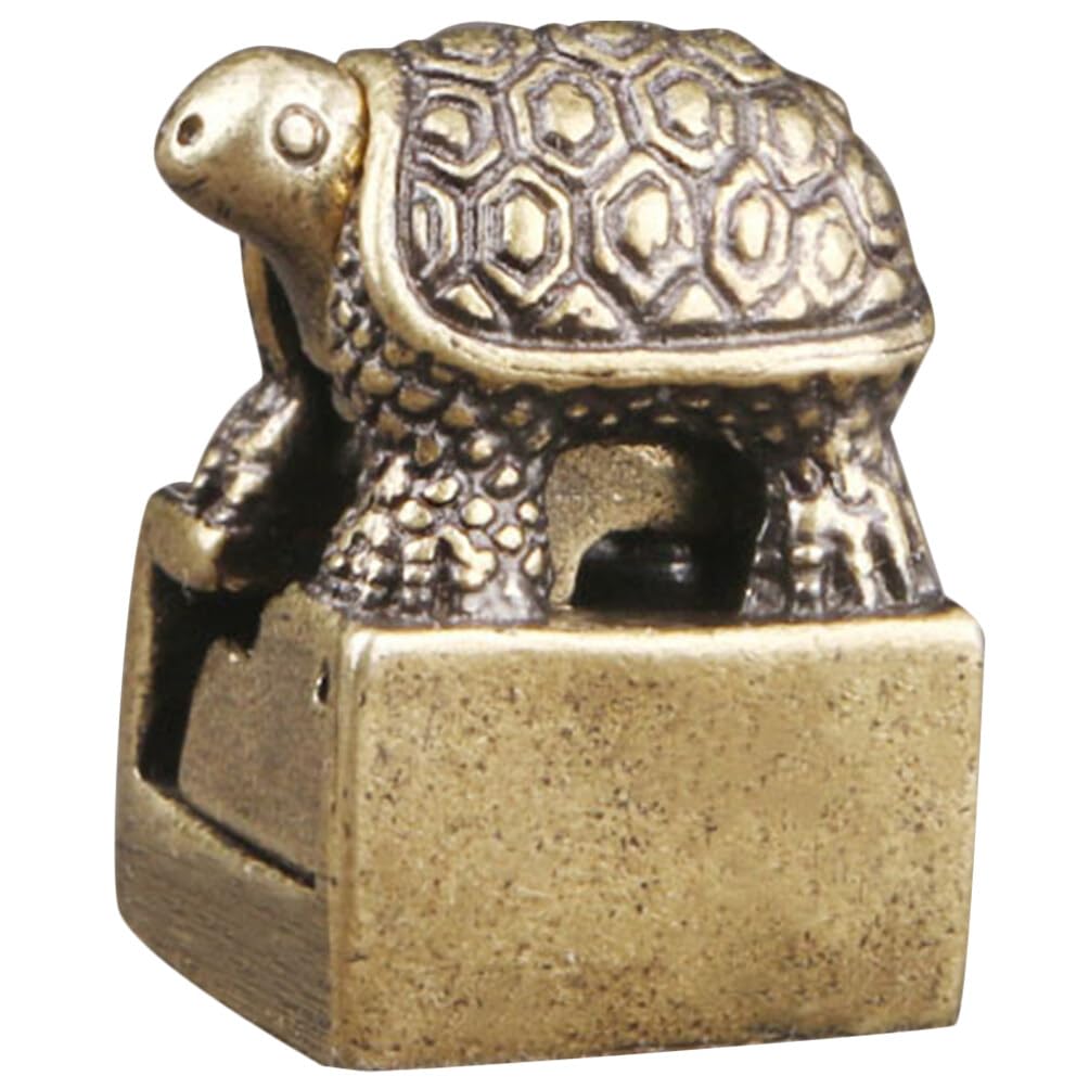Yardwe Brass Turtle Wax Seal Stamp Set - Mini Turtle Statue for Home Office Desk Decor, Wax Seal Stamp for Invitations, Letters & DIY Crafts