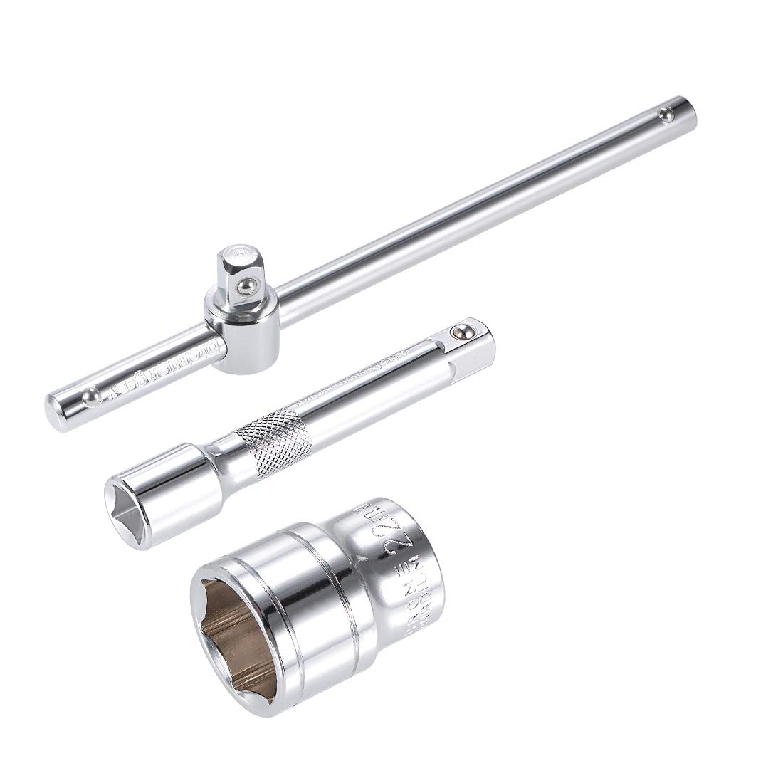 uxcell 3-Piece Socket Accessory Set - 22mm 6-Point Shallow Socket, 10