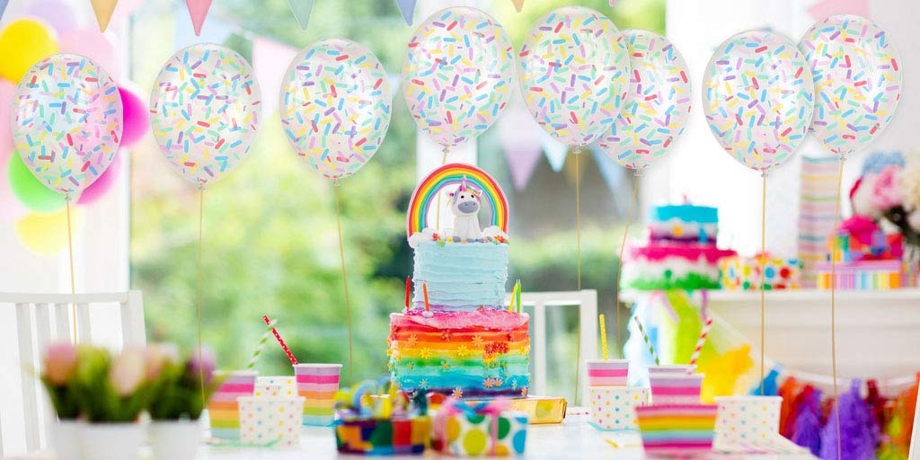 Sprinkle Confetti Balloons | Pastel Rainbow Pre-Filled 12 Inch | Ice Cream Donut Theme | Perfect for Birthday Parties, Baby Showers, and Festive Events (16 Pack)