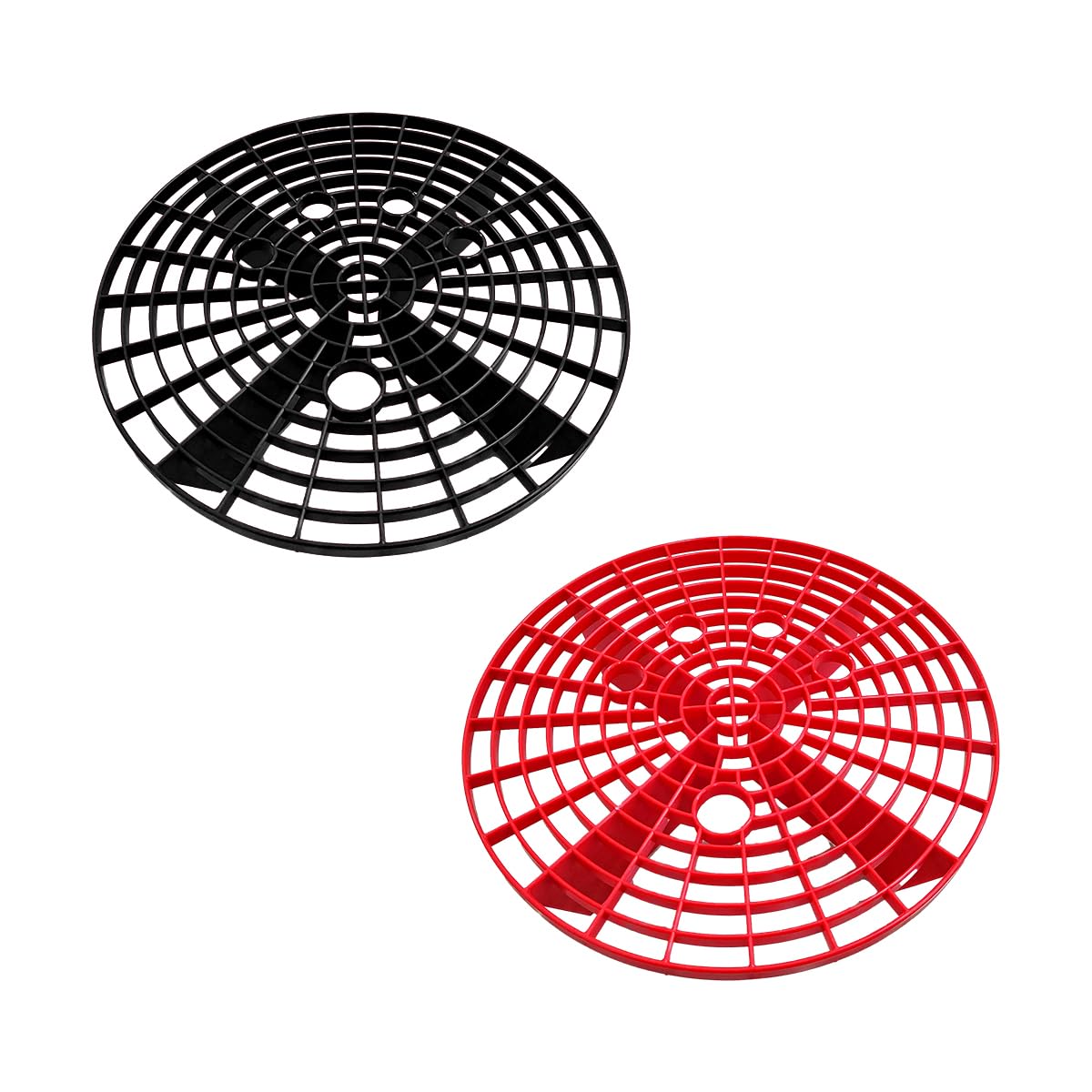 2 PCS Car Wash Bucket Insert with Dirt Trap - 12 Inch Diameter Auto Wash Filter for Truck, SUV & Car Detailing - Dustproof Washing Accessories (Black+Red) - Perfect for Professional Car Wash & Home Vehicle Cleaning