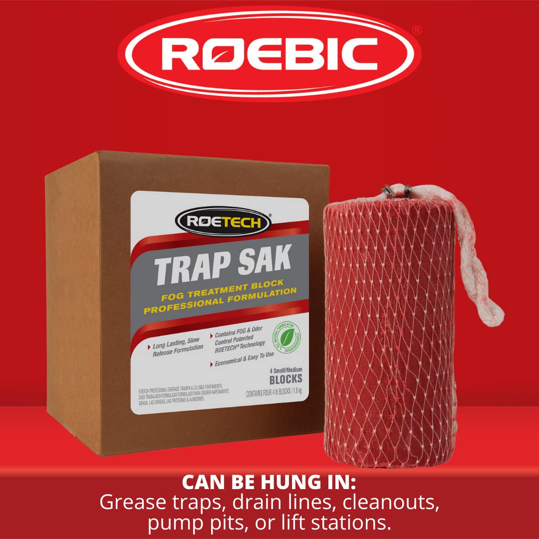 Roebic 4 TS-P-S Grease Trap Treatment - 2 lb (32 Fl Oz) | Septic Tank & Drain Cleaner for Restaurants, Kitchens & Commercial Use
