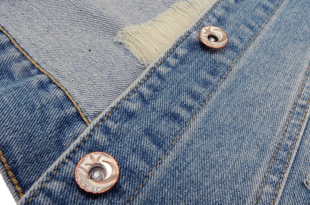 Kedera Women's Denim Vest - Classic Cropped Distressed Jean Jacket with Button Up Front | Sleeveless Jacket for Casual Outfits, Layering & Street Style Fashion