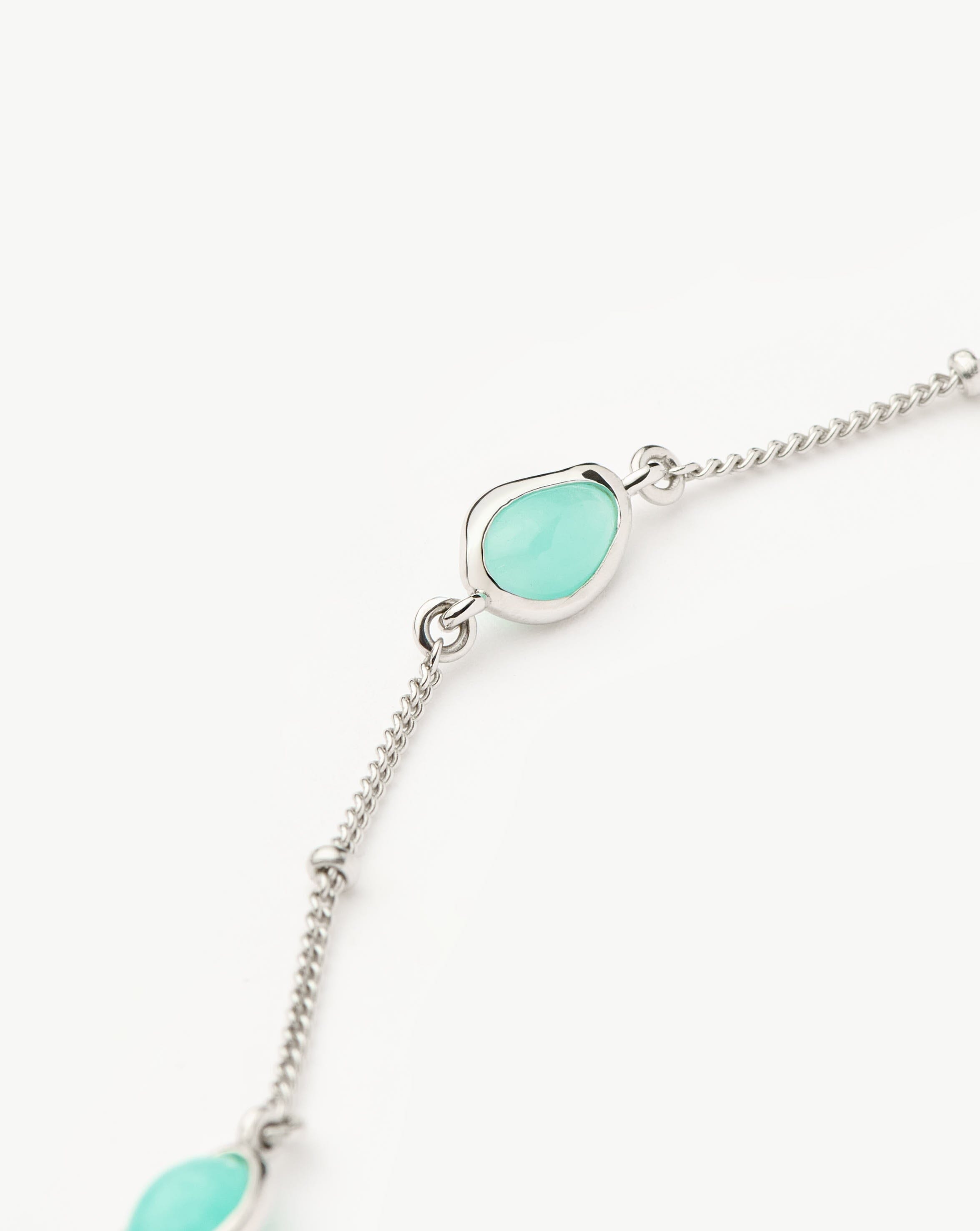 Magma Gemstone Charm Choker Necklace - Sterling Silver & Amazonite Beaded Choker for Women - Perfect for Boho Style, Layering Jewelry, and Everyday Wear