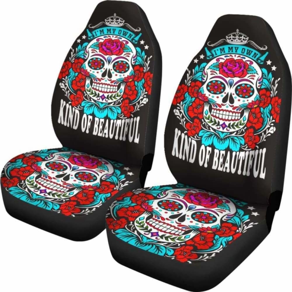 Stylish Sugar Skull Car Seat Cover - Durable & Comfortable for Cars, Trucks & SUVs - Perfect for Day of the Dead Decor & Mexican Culture Enthusiasts