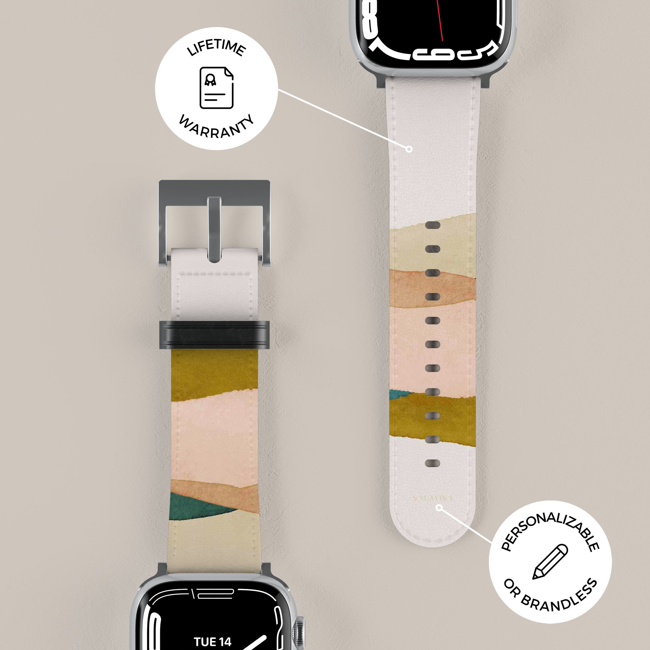 Premium Neutral Dune Apple Watch Band - Soft Silicone Replacement Strap for Apple Watch Series 9/8/7/6/SE - Perfect for Workouts, Running & Everyday Wear