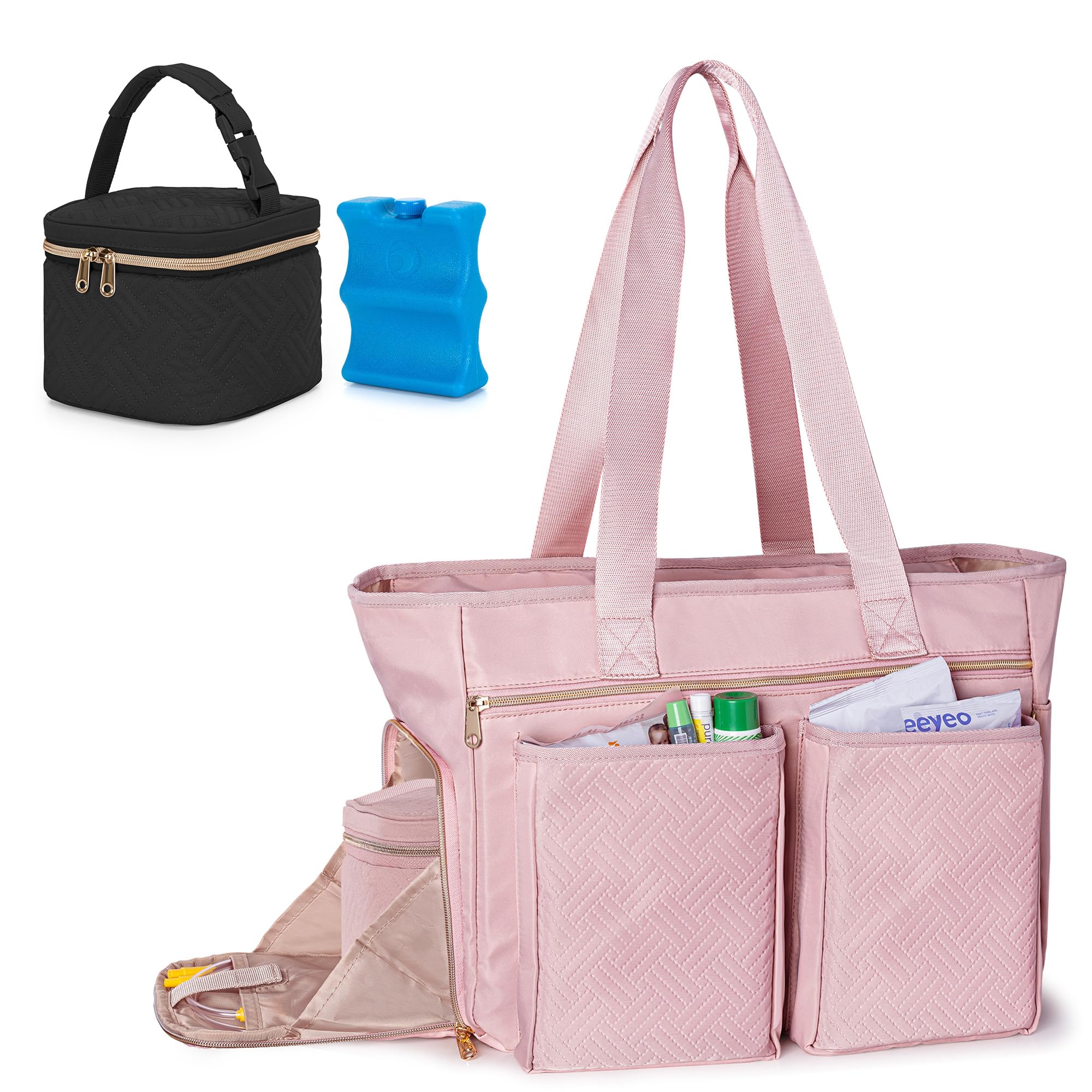 Fasrom Wearable Breast Pump Tote Bag - Compatible with Medela Pump in Style, Insulated Bottle Bag Fits 4 Baby Bottles (5 oz) - Perfect for Working Moms, Travel & On-the-Go Pumping