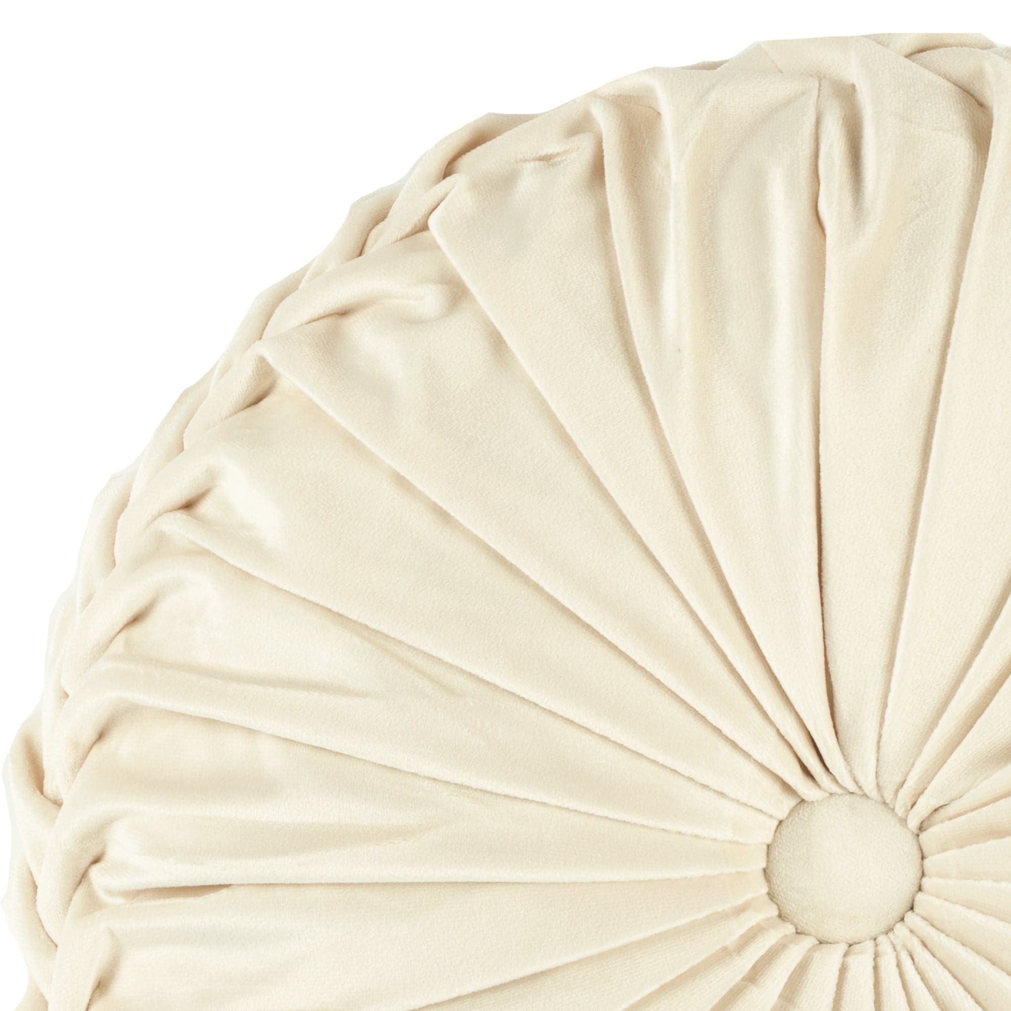 Round Pleated Soft Velvet Throw Pillow - Elegant Home Decor for Sofa, Bed & Couch - Cozy Accent Pillow for Living Room, Bedroom & Nursery