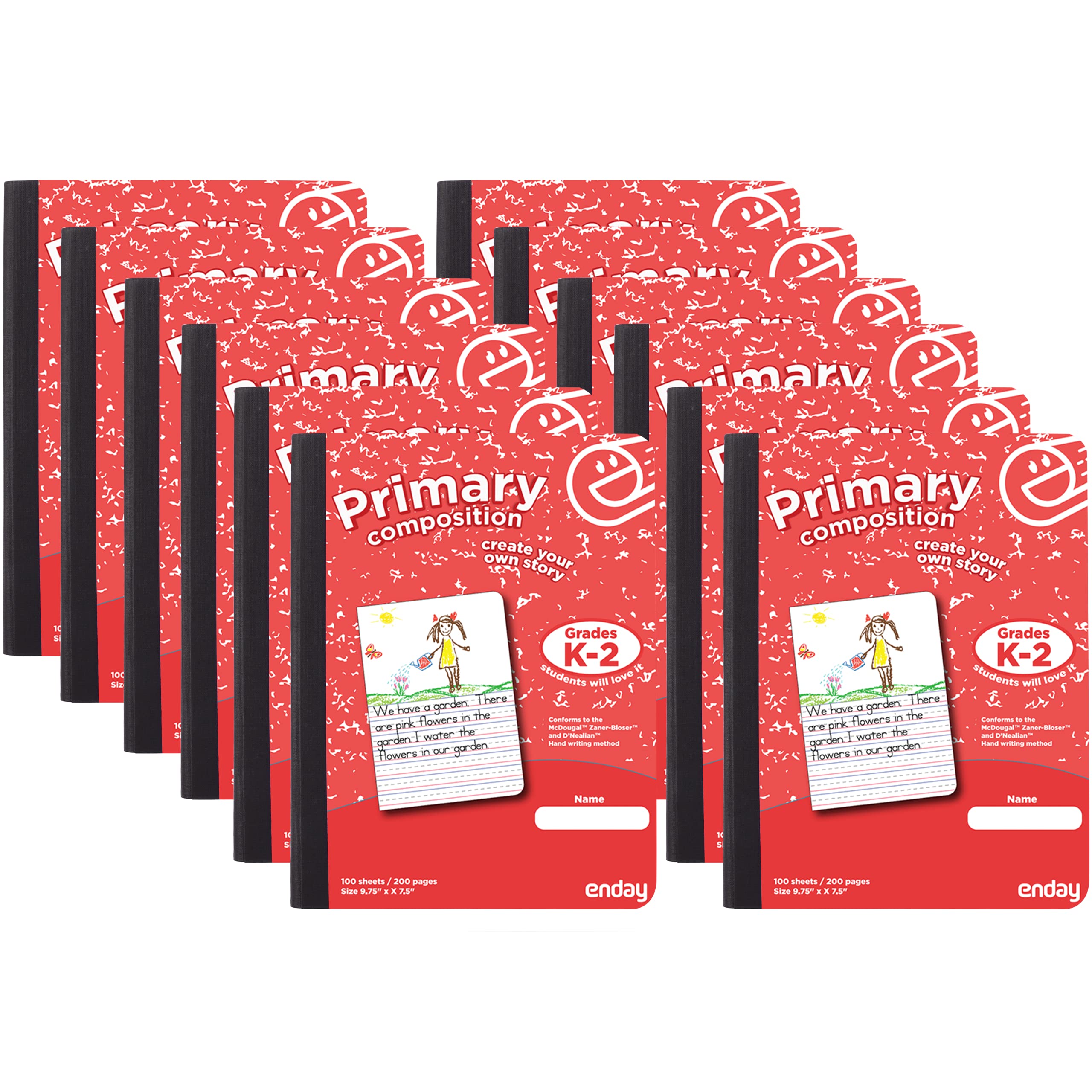 Enday 48-Pack Primary Writing Journals for Kids Grades K-2 - Half Page Ruled Composition Notebooks, 100 Sheets Each | Perfect for Classroom Activities, Homeschooling & Creative Writing Practice