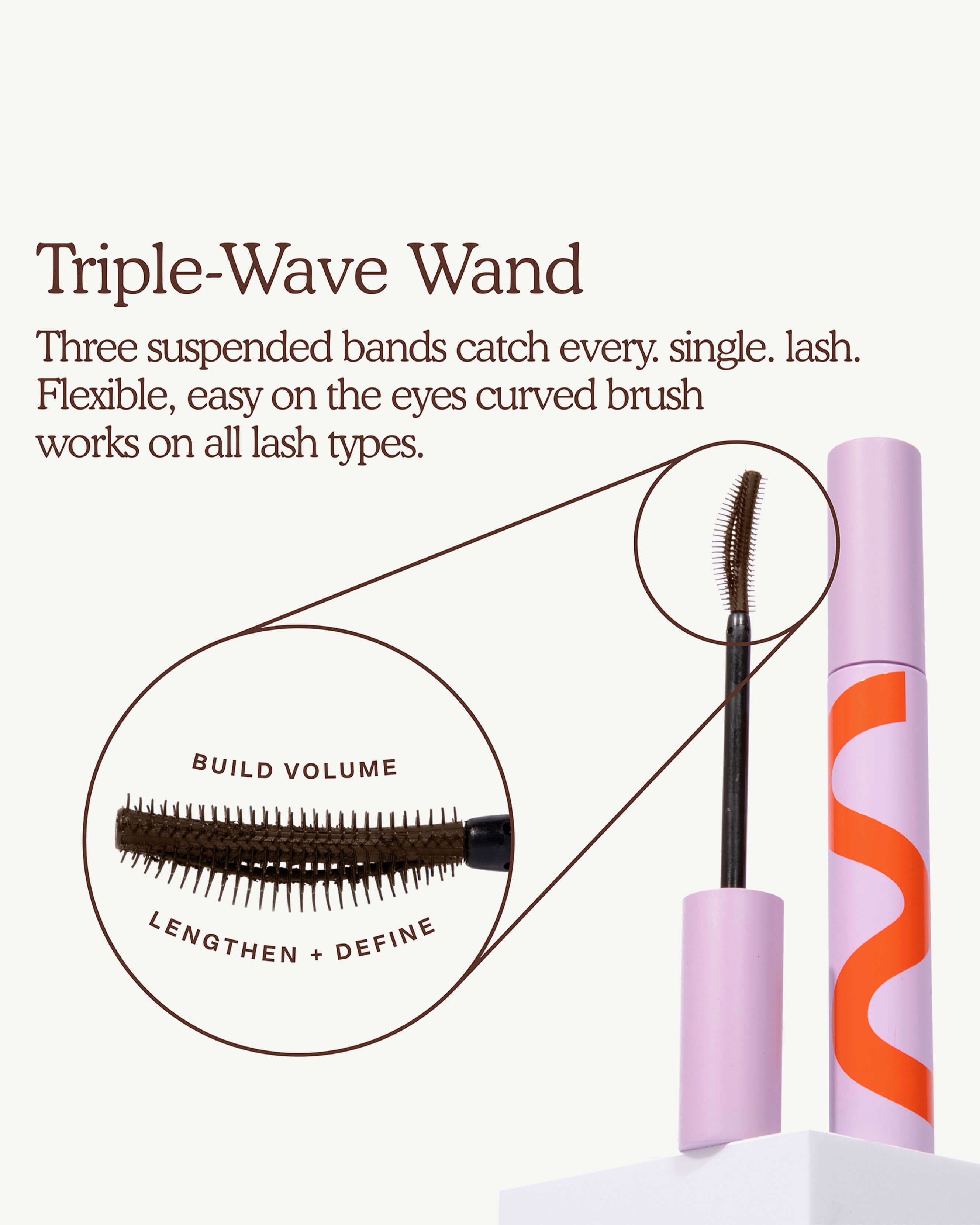 MakeWaves® Volumizing & Lengthening Mascara - Waterproof, Smudge-Proof for Long-Lasting Lashes | Perfect for Daily Wear, Special Occasions & Photography