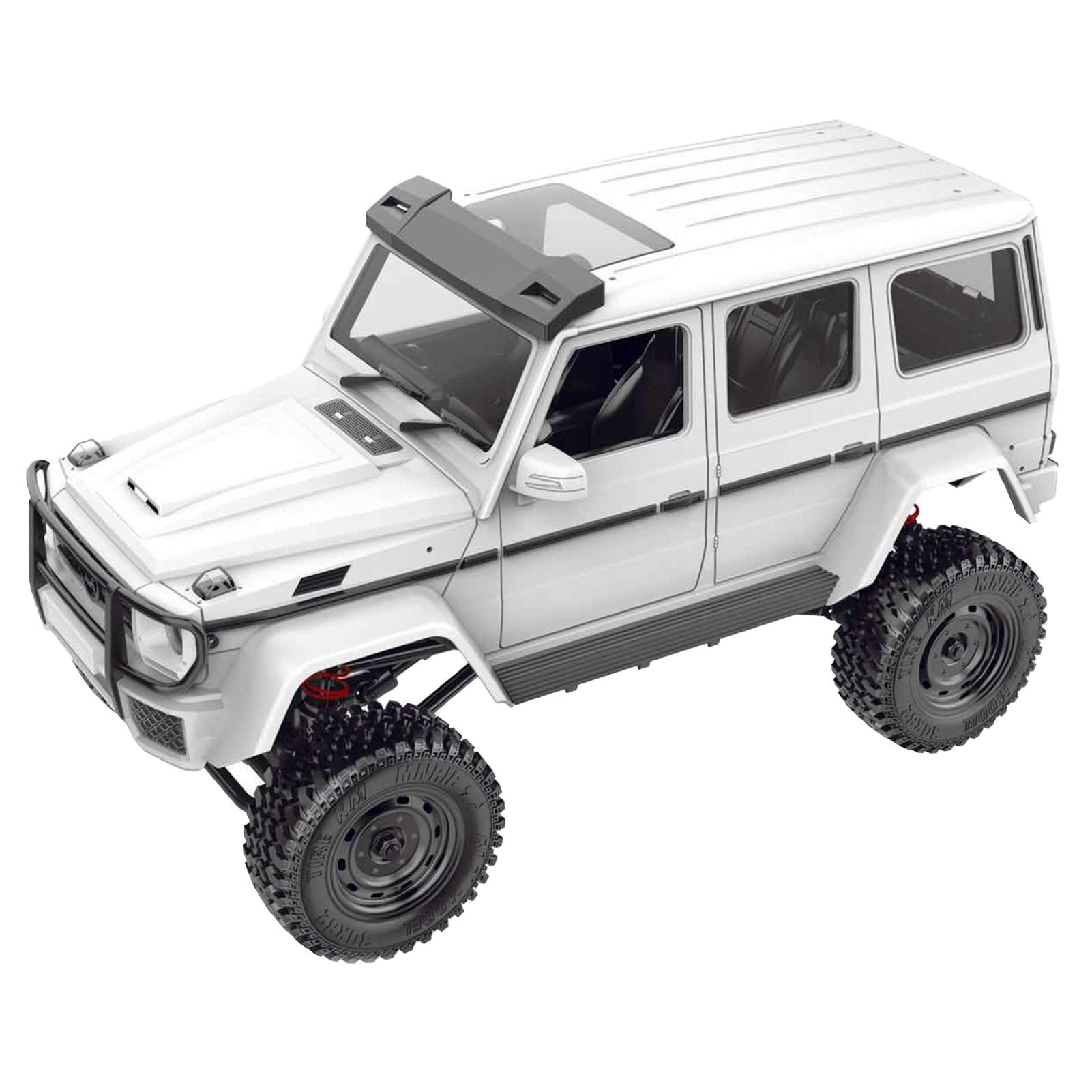 GoolRC MN-86K G500 1/12 Scale 4WD Off-Road RC Car Kit - DIY Assembly Toy for Kids & Adults - No Transmitter/Receiver/ESC/Battery (White) - Perfect for Crawling, Rock Racing & Backyard Adventures