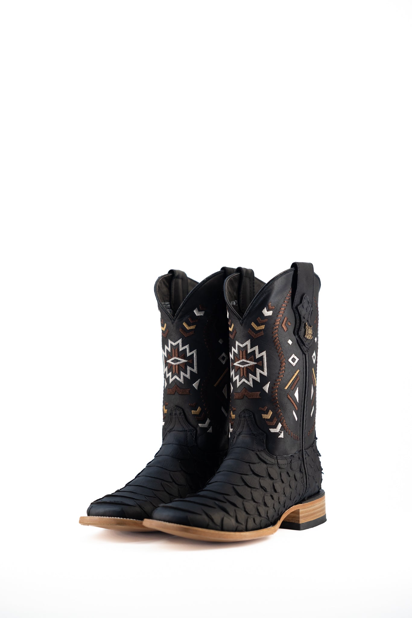 Shelby Azteck Python Matte Square Toe Cowboy Boots for Men - Western Style Leather Boots with Exotic Snake Skin Design - Perfect for Rodeo, Country Music Festivals & Western Fashion