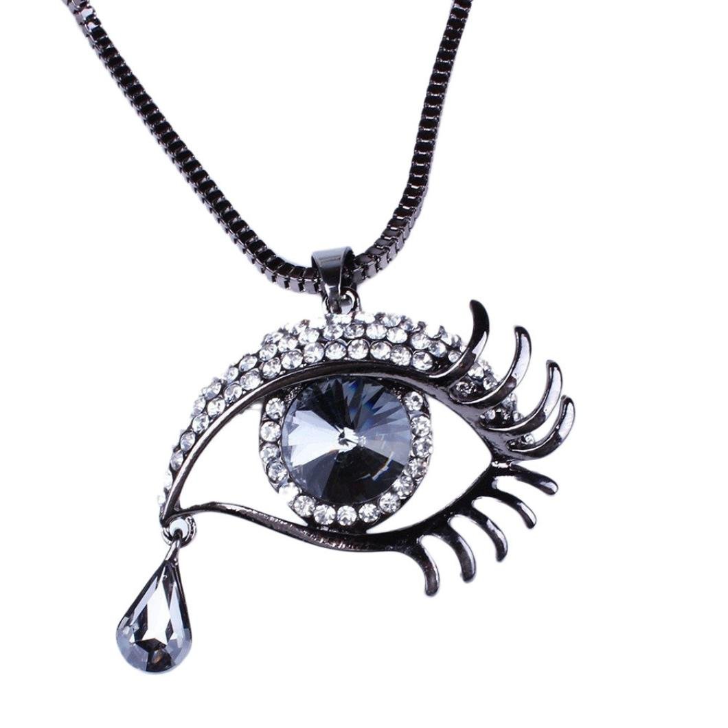 Tear Drop Necklace for Women - Elegant Magic Eye Crystal Pendant Sweater Chain, Romantic Jewelry Gift for Her | Perfect for Date Nights, Parties & Special Occasions