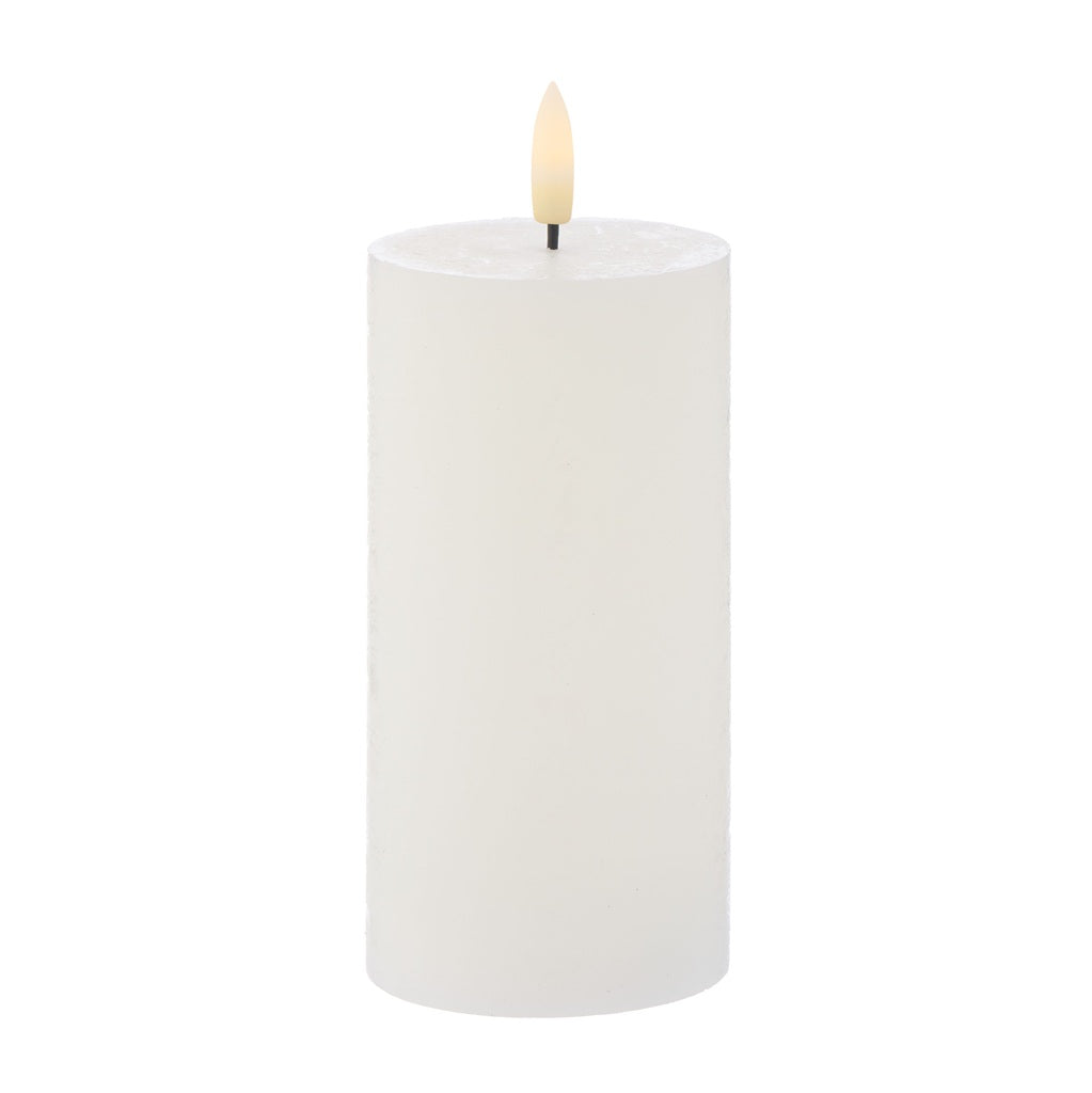 Amalfi Huge LED Flickering Candle White - 15cm Battery Operated Flameless Candles for Home Decor, Wedding, Christmas & Romantic Ambiance
