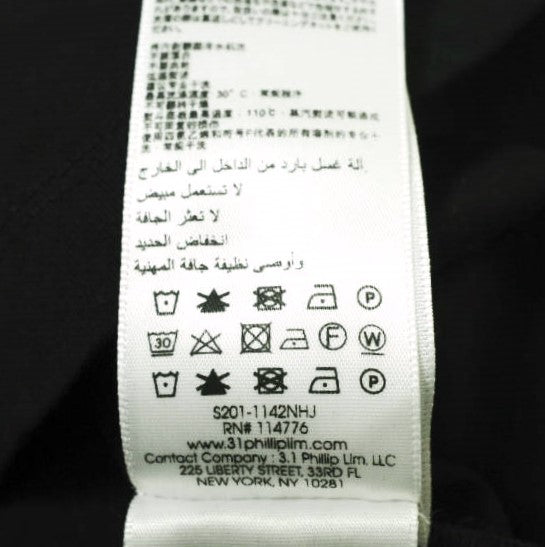 3.1 Phillip Lim XS Long Sleeve Logo Tee in Black - Stylish Casual Wear for Women's Everyday Outfits