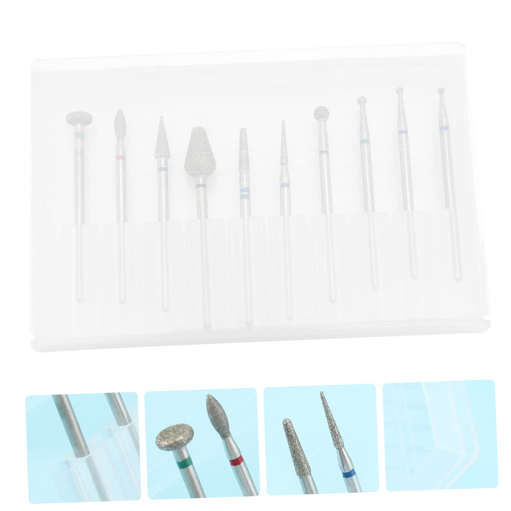 FRCOLOR 10PCS Stainless Steel Nail Drill Bits Set with Sanding Caps - High Wear Resistance Professional Manicure Tools for Nail Salon, Spa & Home Use - Perfect for Acrylic Nails, Gel Polish Removal & Nail Art Design