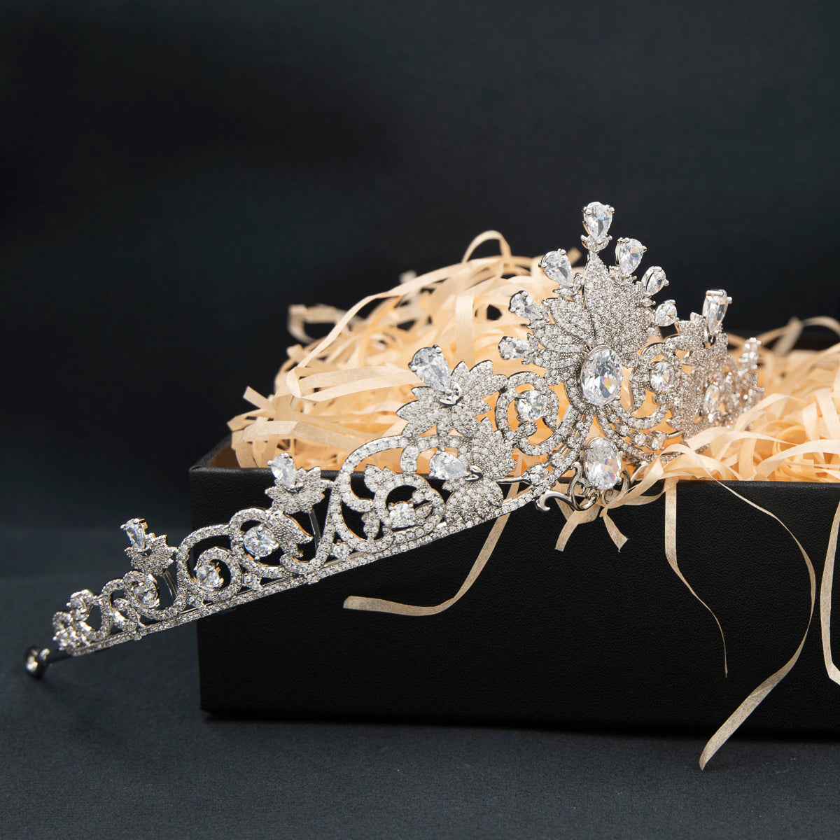 Elegant Cubic Zirconia Princess Wedding Tiara for Bride - Crystal Rhinestone Bridal Crown for Women - Perfect for Weddings, Prom, Pageants & Special Occasions