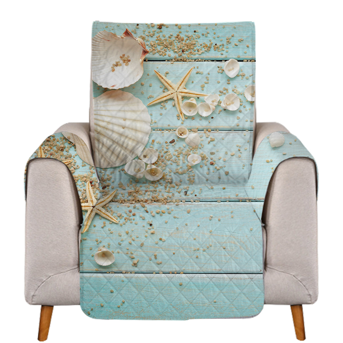 Stylish Coastal Sofa Cover - Soft, Durable & Washable Slipcover for Living Room Furniture Protection | Perfect for Beach House Decor, Coastal Home Styling & Pet-Friendly Use