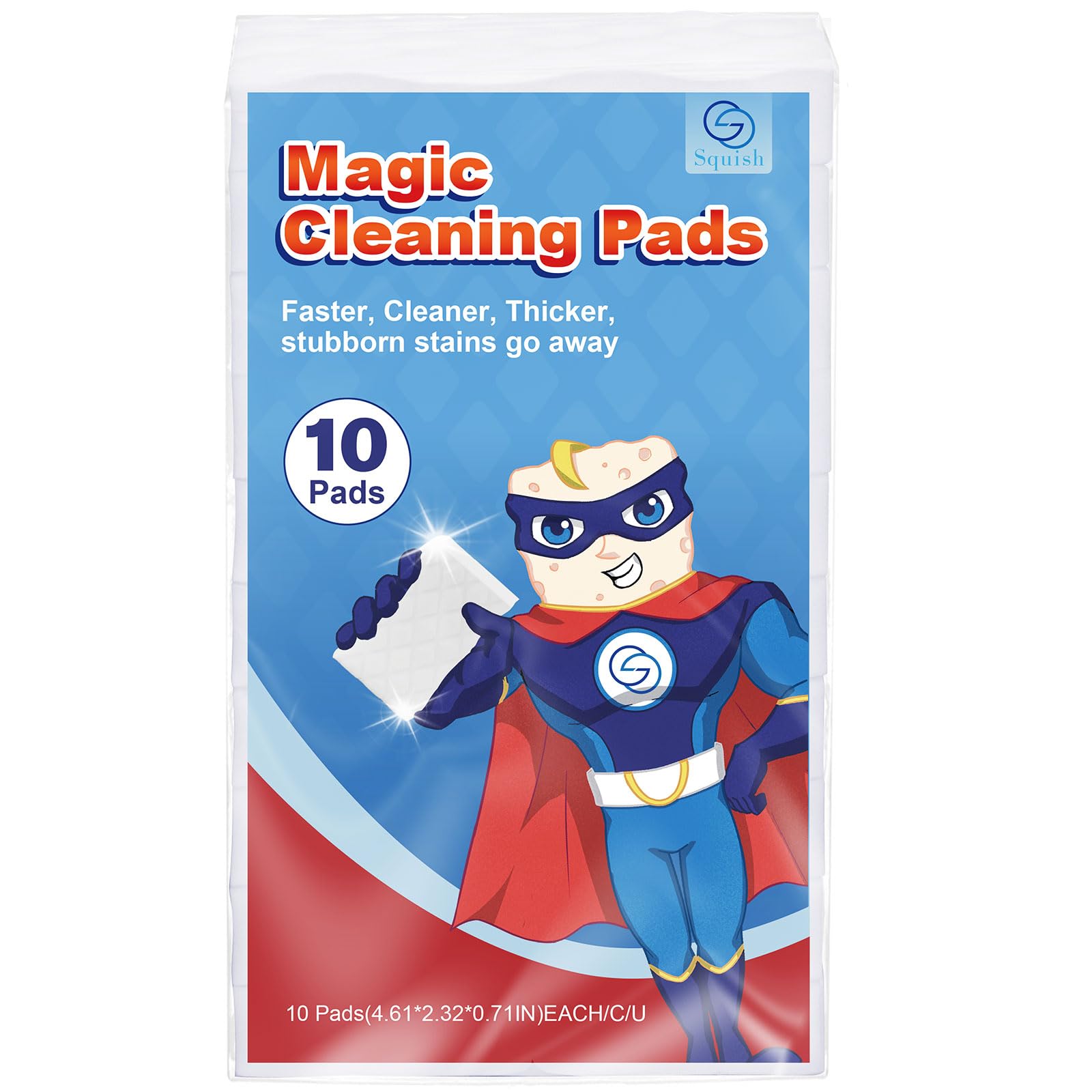 Magic Sponge Eraser - 10 Pack Melamine Foam Cleaning Pads for Walls, Oven, Kitchen & Shoes | Heavy Duty Stain Remover for Home & Office Cleaning | Perfect for Bathroom, Tiles & Household Surfaces