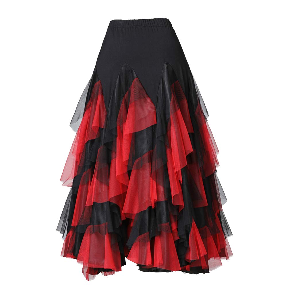 Women's Latin Dance Flare Swing Skirt for Tango, Salsa, Ballroom - Stretchy Comfort & Elegant Flare - Perfect for Dance Performances, Practice & Social Events