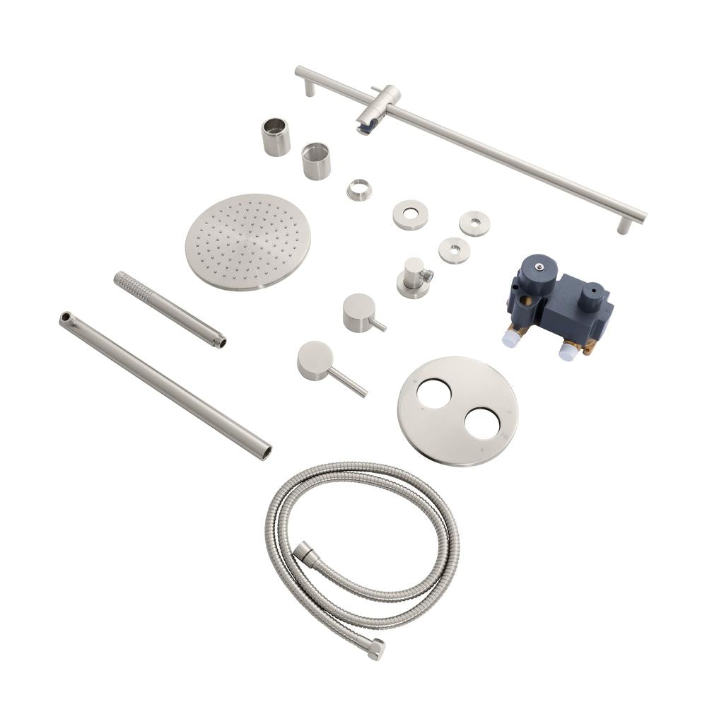 ZLINE El Dorado Rainfall Shower System in Brushed Nickel - Luxury Bathroom Fixture with Adjustable Showerhead for Spa-Like Experience (Perfect for Master Bathrooms & Home Renovations)