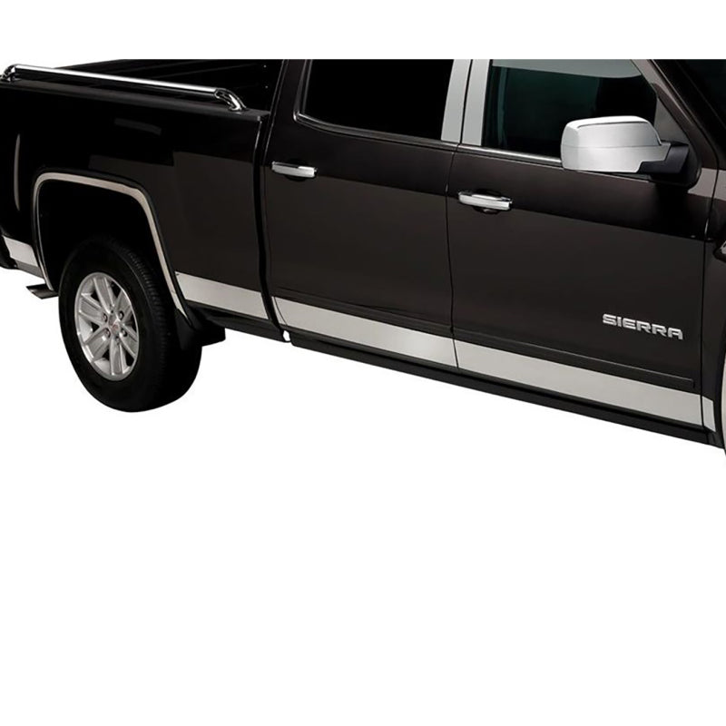 10-Piece Pro Stainless Steel Rocker Panels for 2014-2018 Chevy Silverado 1500 - Heavy Duty Truck Protection & Off-Road Enhancement
