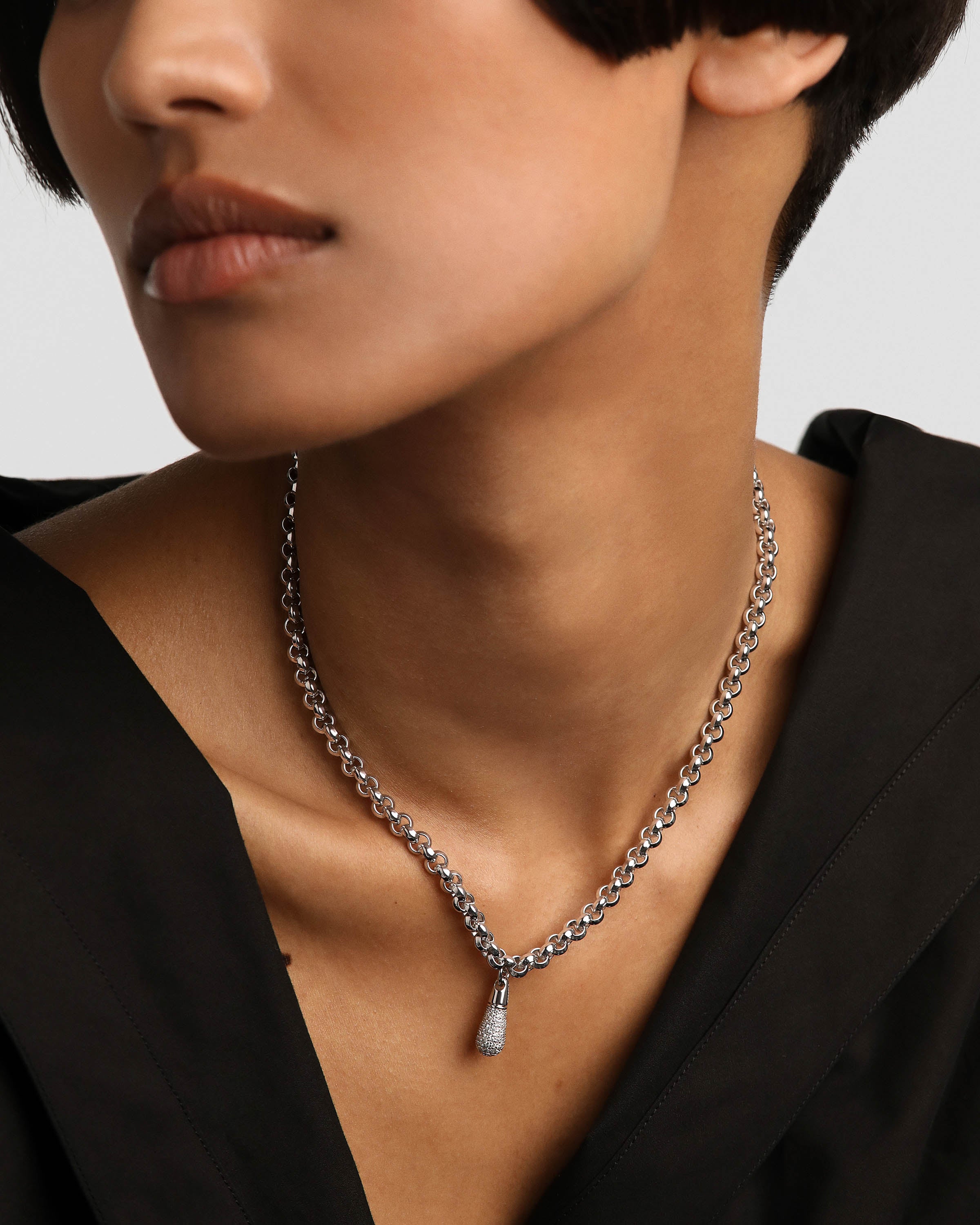 Jazz Silver Chain Necklace for Women - Sterling Silver 925 Layering Necklace, Dainty Minimalist Jewelry Gift for Her - Perfect for Everyday Wear, Date Night & Special Occasions