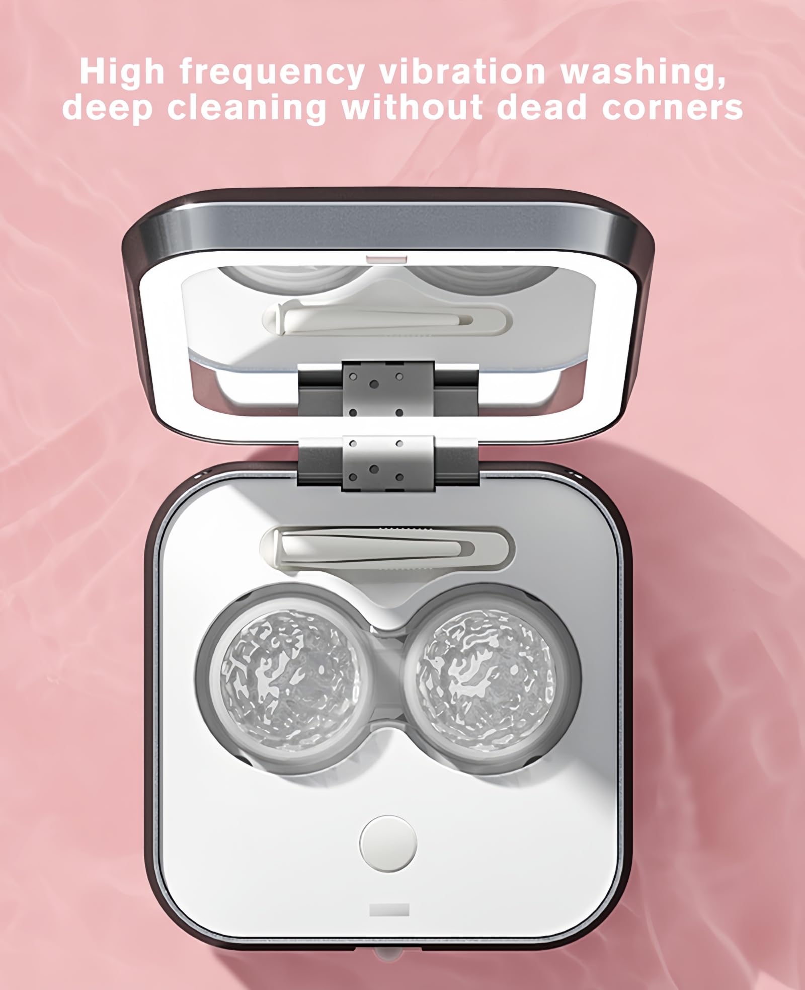Portable Ultrasonic Contact Lens Cleaner Machine with USB Charger & LED Light - Compact Travel-Friendly Lens Case for Daily Use | Perfect for Travel, Home, and Office Use