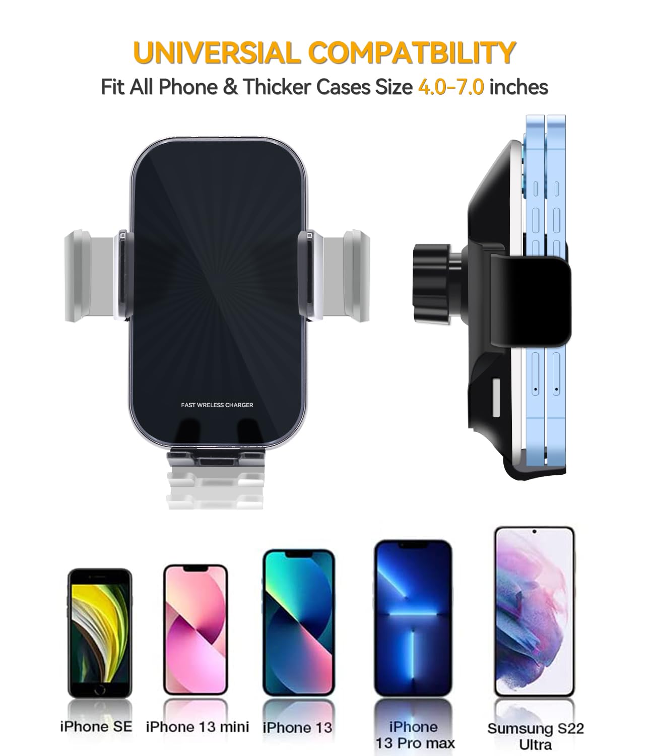 2023-2025 Honda CR-V Qi-Certified 15W Wireless Car Charger & Phone Holder - Auto-Locking Air Vent Mount for 4-7 Inch Smartphones (Exclusive Fit for CR-V, Not Compatible with Accord/Civic) - Perfect for Hands-Free Charging While Driving
