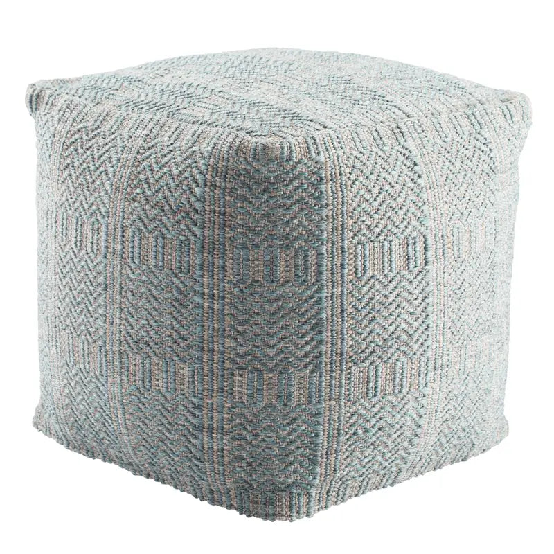 Jaipur Living Roanoke Destrie Pouf Ottoman - Stylish Round Footstool with Handcrafted Design, Perfect for Living Room, Bedroom, or Nursery Decor