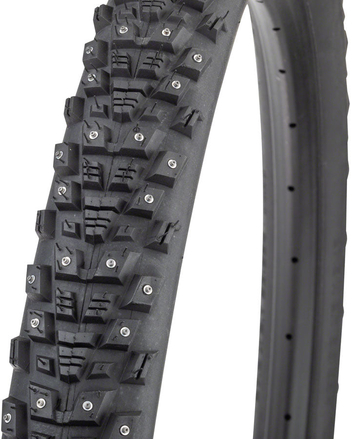45NRTH Kahva Winter Bike Tire 29x2.25 Tubeless Folding Black 60TPI with 252 Concave Carbide Studs - Perfect for Snow and Ice Cycling, Mountain Biking in Cold Conditions
