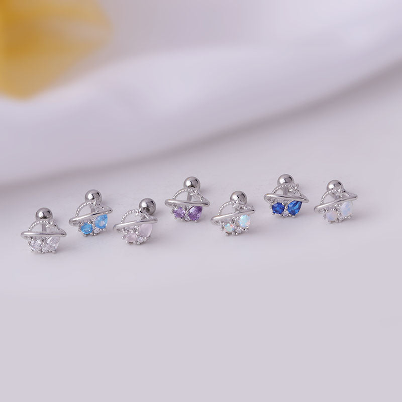20G Cartilage Tiny Planet Tragus Stud Earrings - Minimalist Celestial Body Jewelry for Women | Perfect for Daily Wear, Parties & Special Occasions | HSPJ663