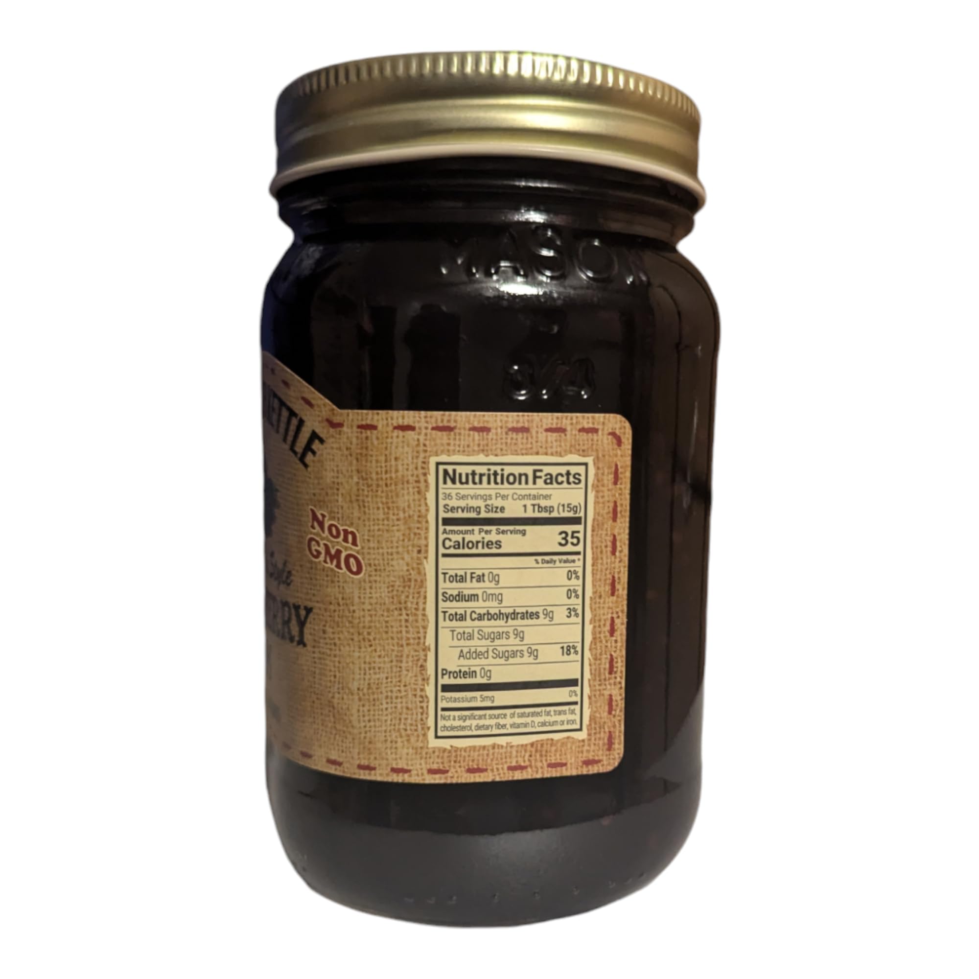 Premium Dutch Kettle Amish Homemade Blackberry Jam - 18 oz Jar - All Natural, Non-GMO, No Preservatives - Perfect for Toast, Pancakes & Gift Giving